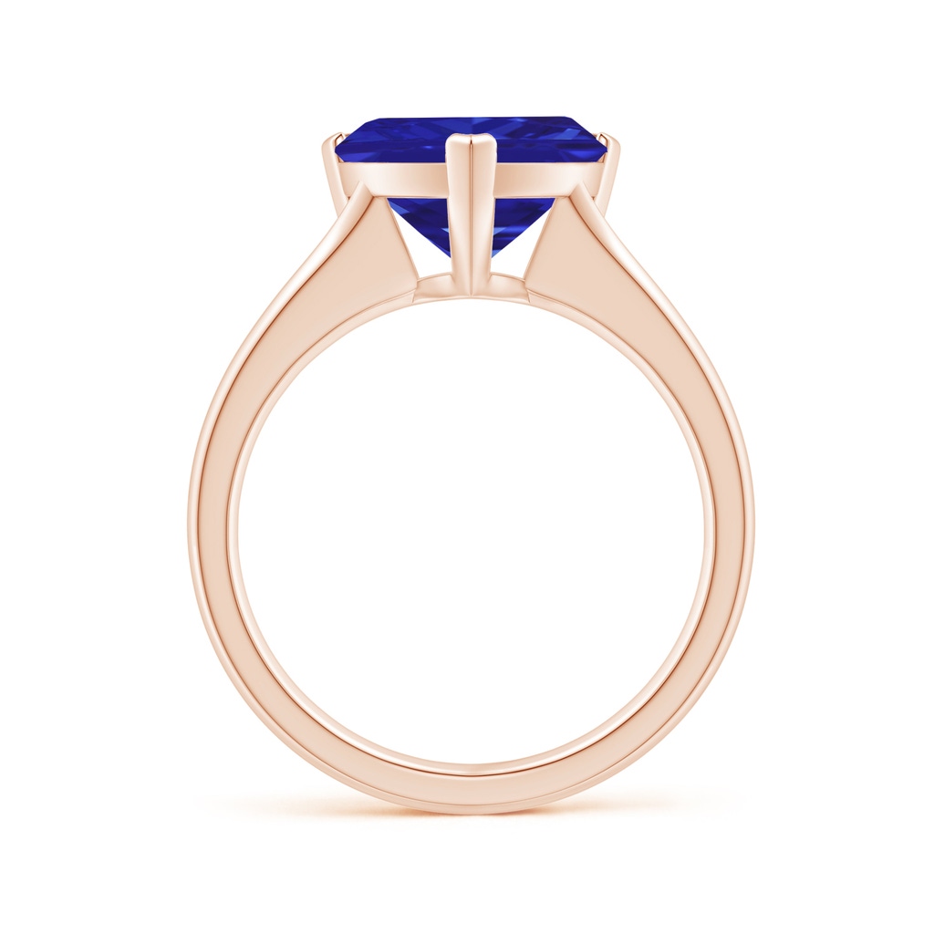 10mm AAAA Trillion Tanzanite Solitaire Engagement Ring in Rose Gold - side 199