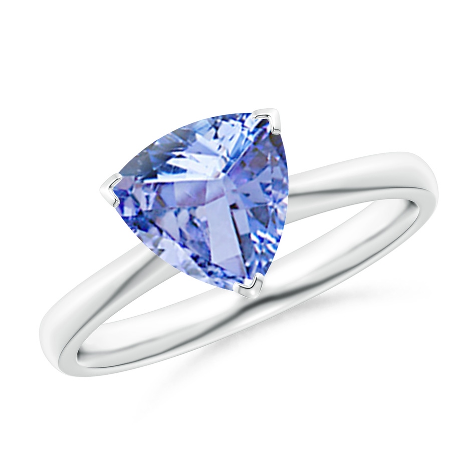 8mm A Trillion Tanzanite Solitaire Engagement Ring in White Gold 