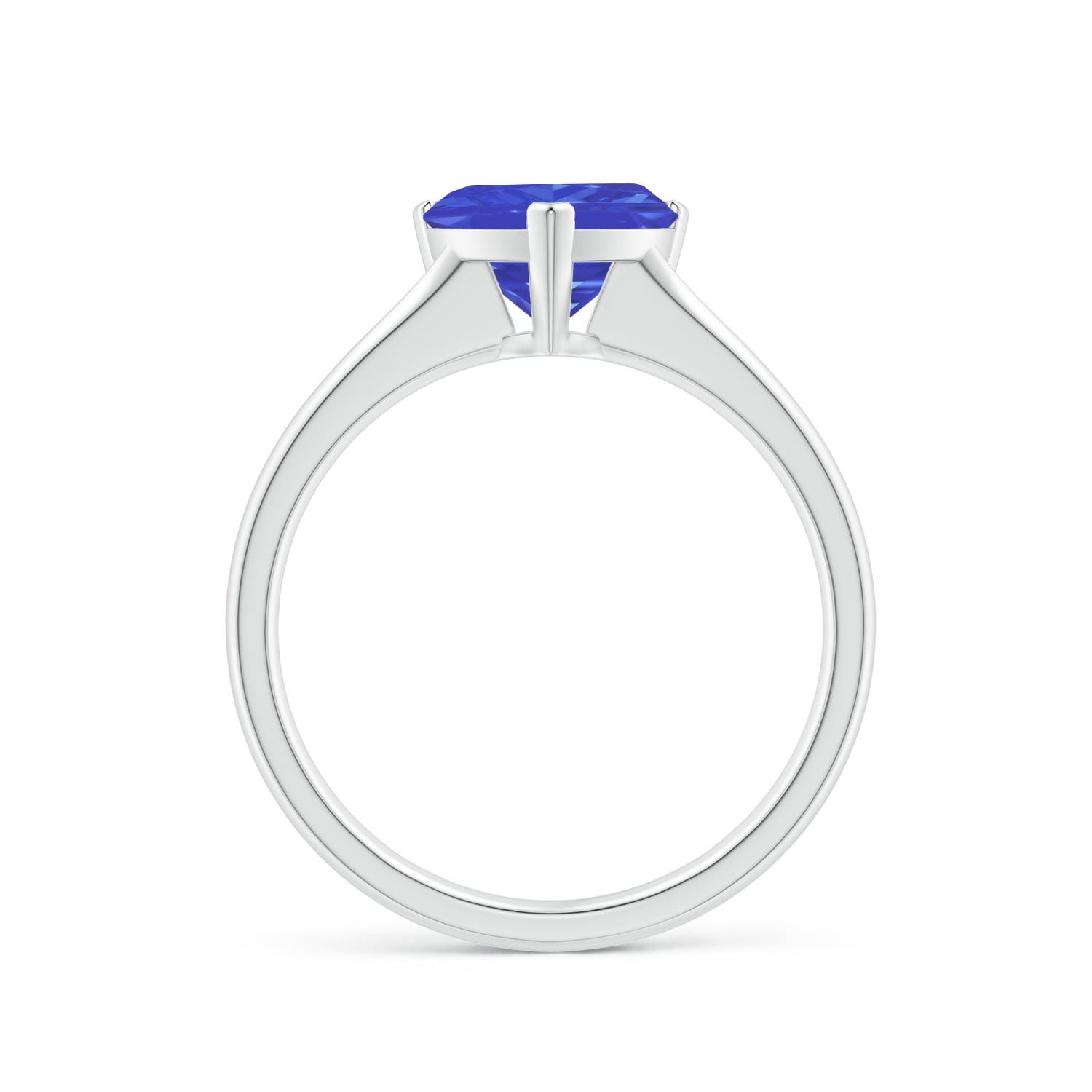 8mm AAA Trillion Tanzanite Solitaire Engagement Ring in White Gold - side 2