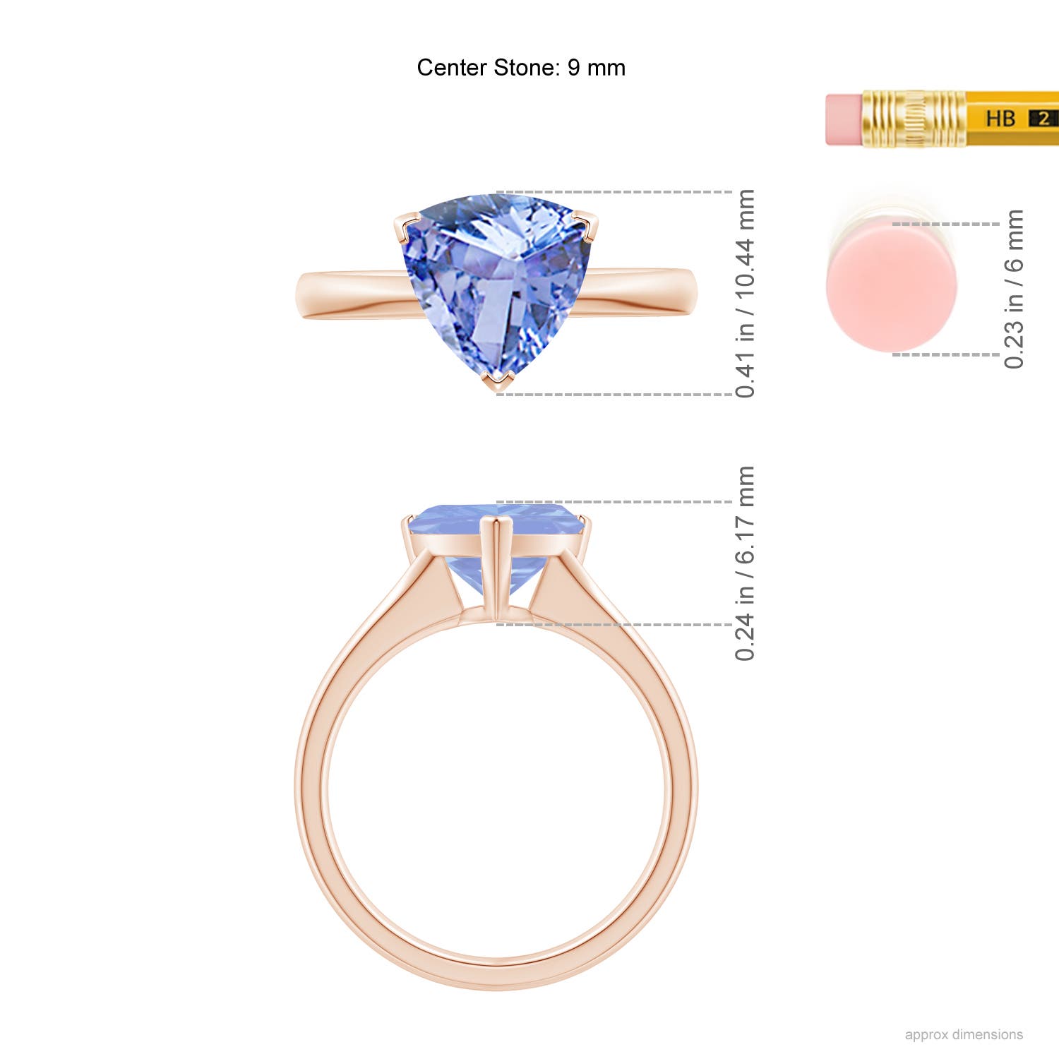 A - Tanzanite / 2.45 CT / 14 KT Rose Gold