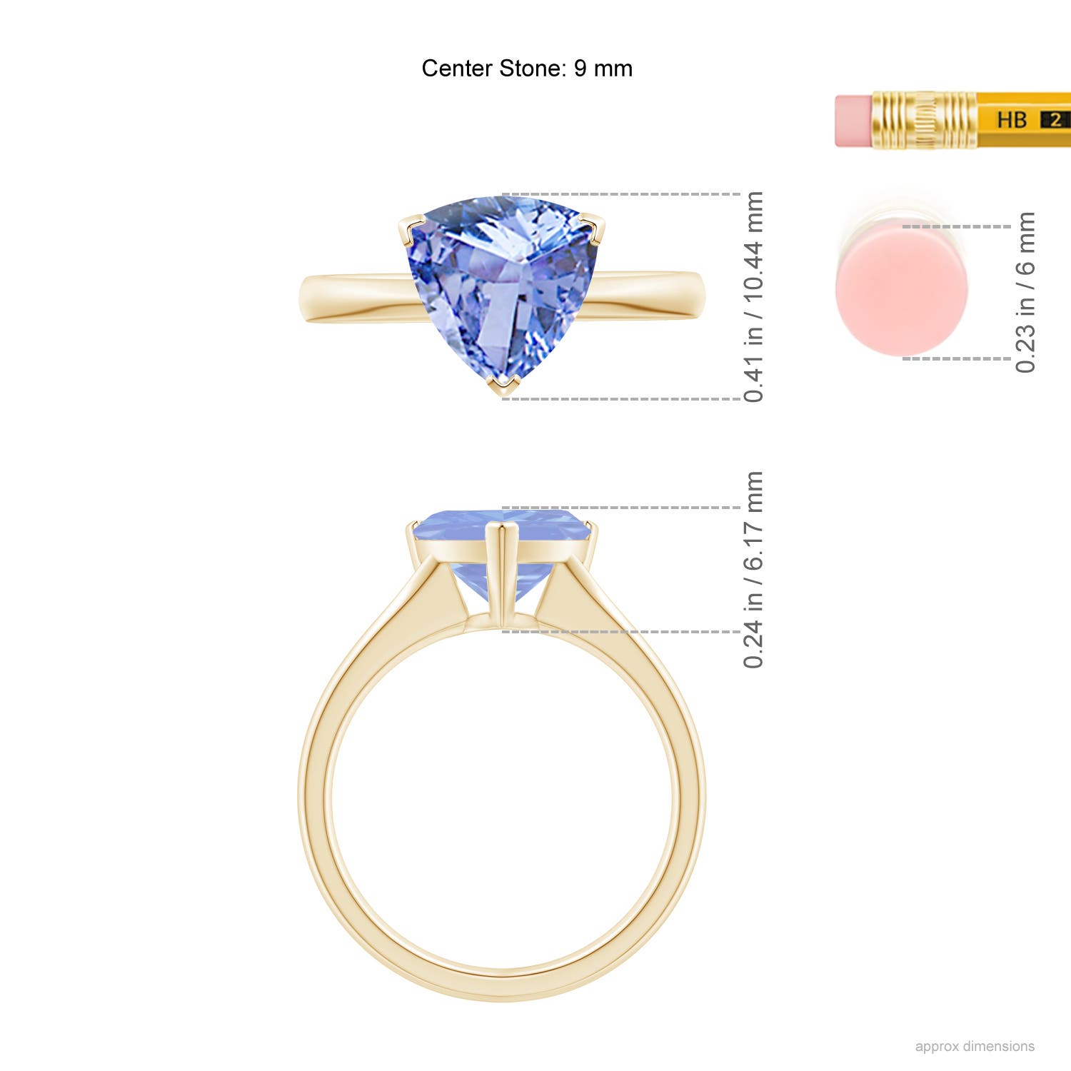 A - Tanzanite / 2.45 CT / 14 KT Yellow Gold