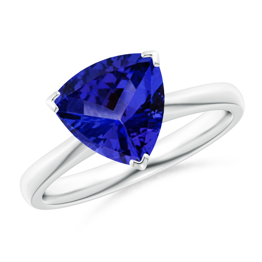 9mm AAAA Trillion Tanzanite Solitaire Engagement Ring in White Gold