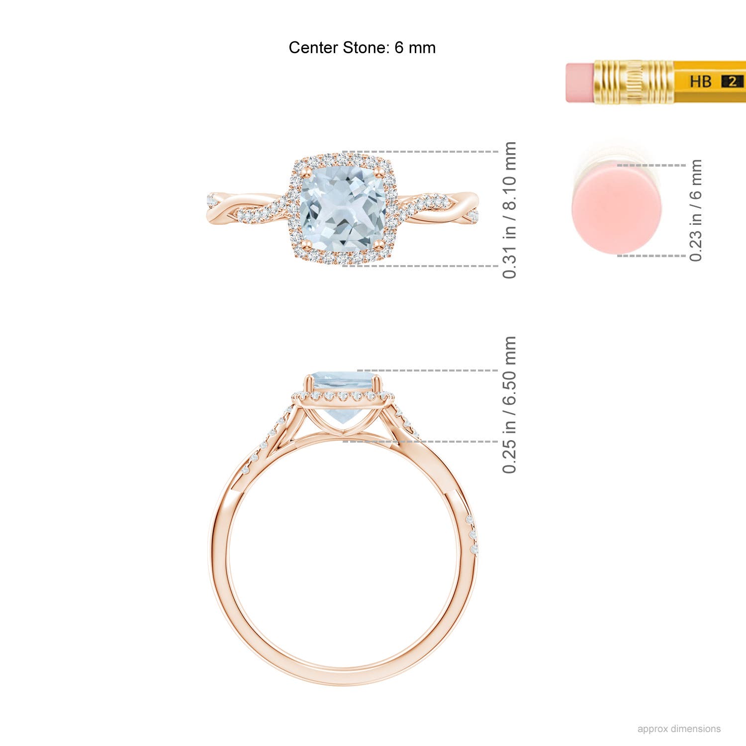 A - Aquamarine / 1.05 CT / 14 KT Rose Gold