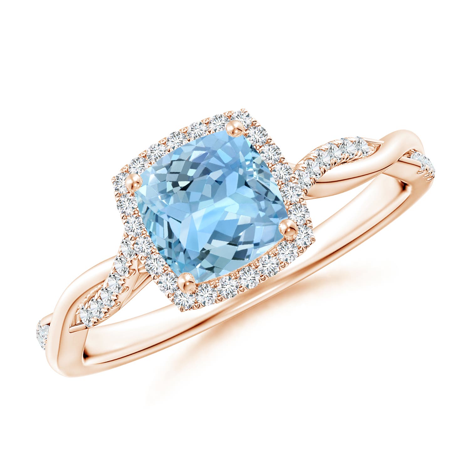 AAAA - Aquamarine / 1.05 CT / 14 KT Rose Gold