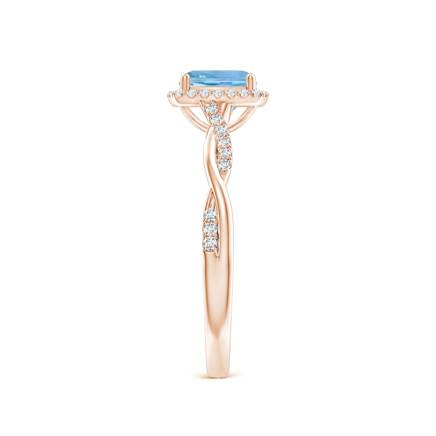 AAAA - Aquamarine / 1.05 CT / 14 KT Rose Gold