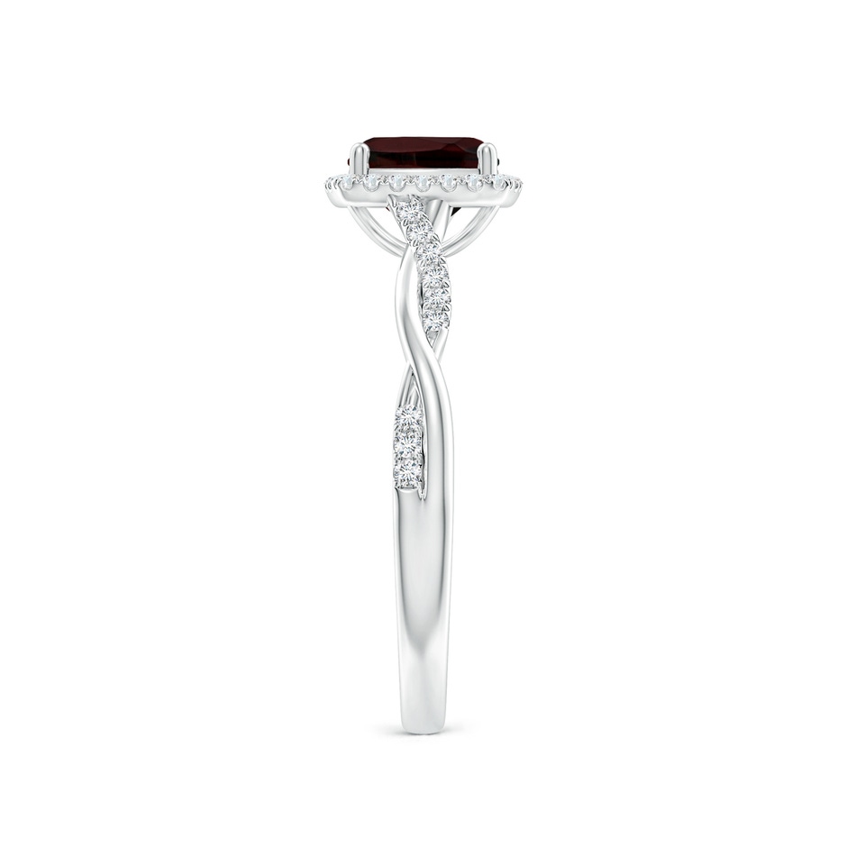 6mm A Twisted Shank Cushion Garnet Halo Engagement Ring in P950 Platinum side-2