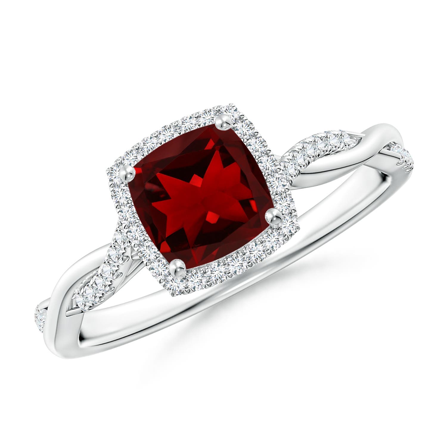 AAAA - Garnet / 1.41 CT / 14 KT White Gold