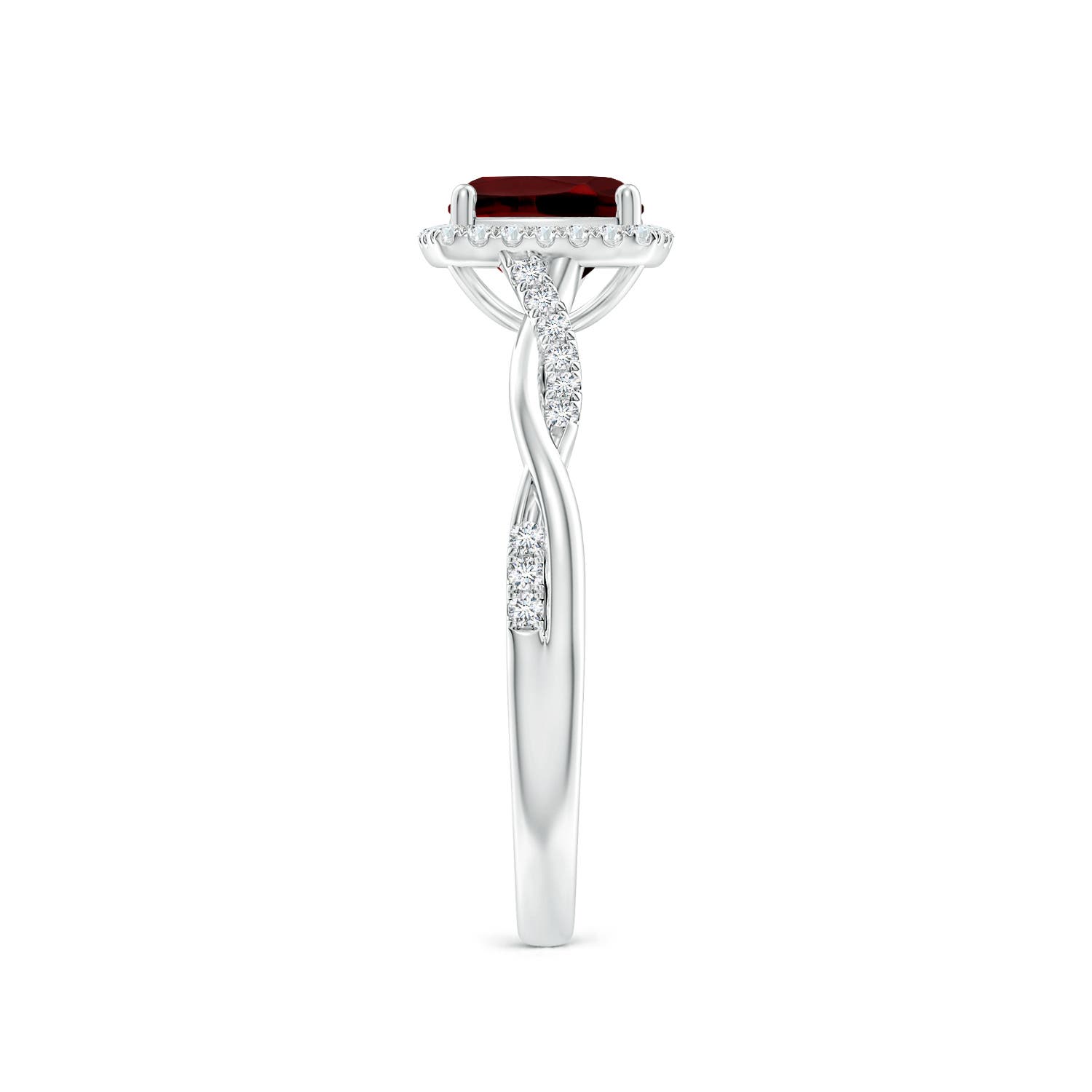 AAAA - Garnet / 1.41 CT / 14 KT White Gold