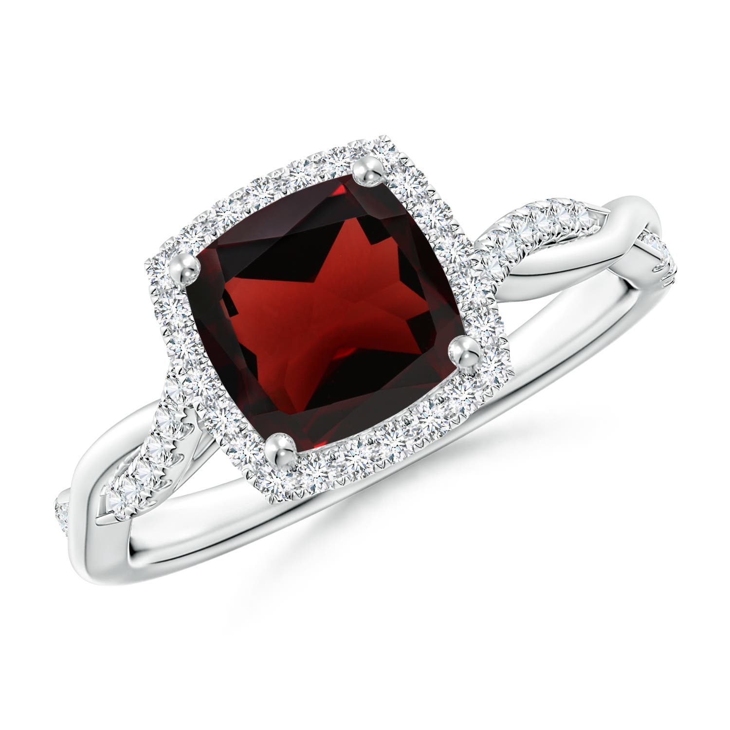 AA - Garnet / 1.6 CT / 14 KT White Gold