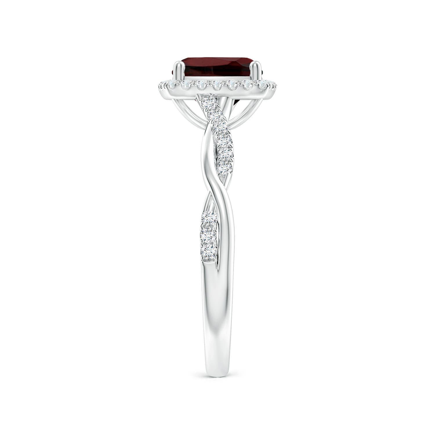 AA - Garnet / 1.6 CT / 14 KT White Gold