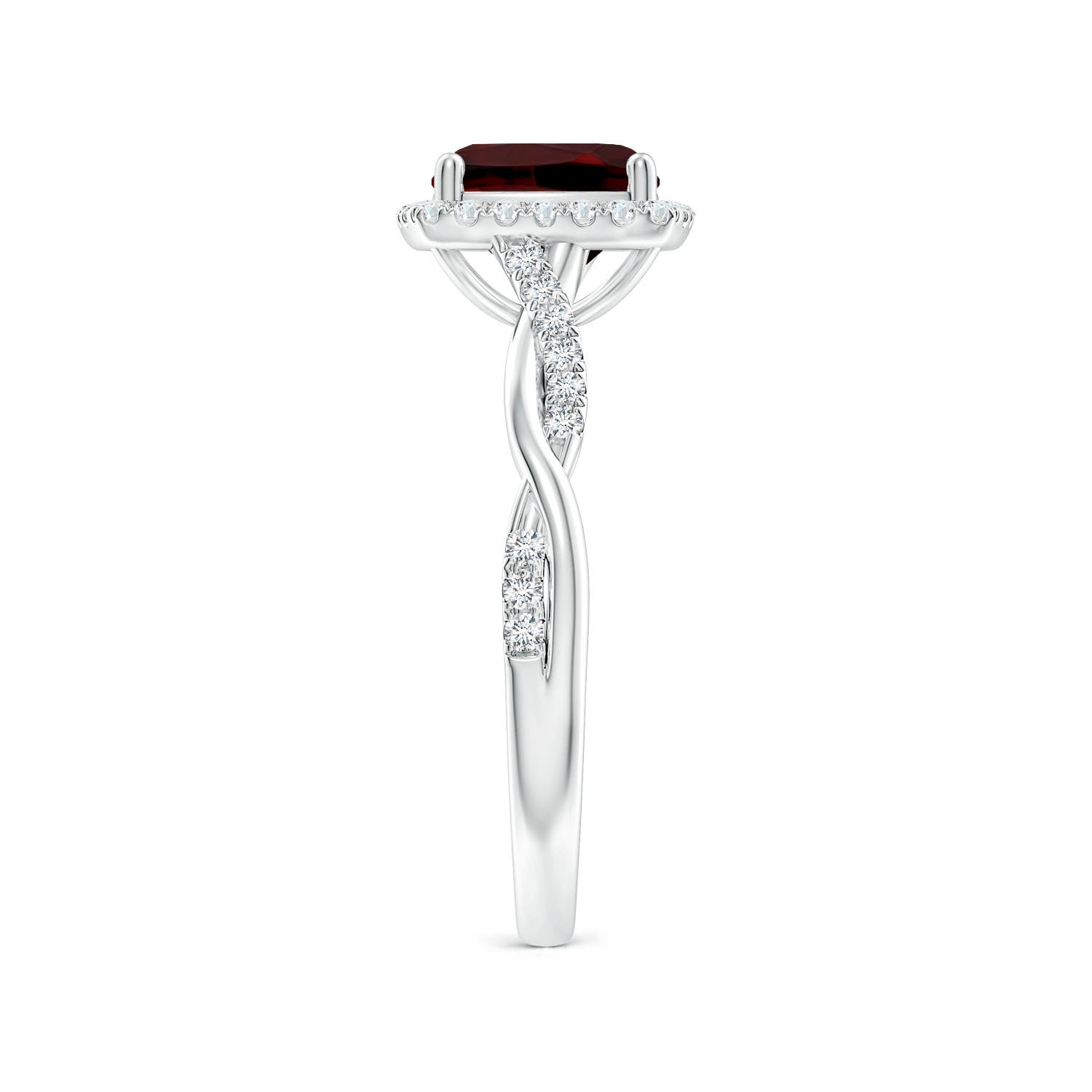 AAA - Garnet / 1.6 CT / 14 KT White Gold