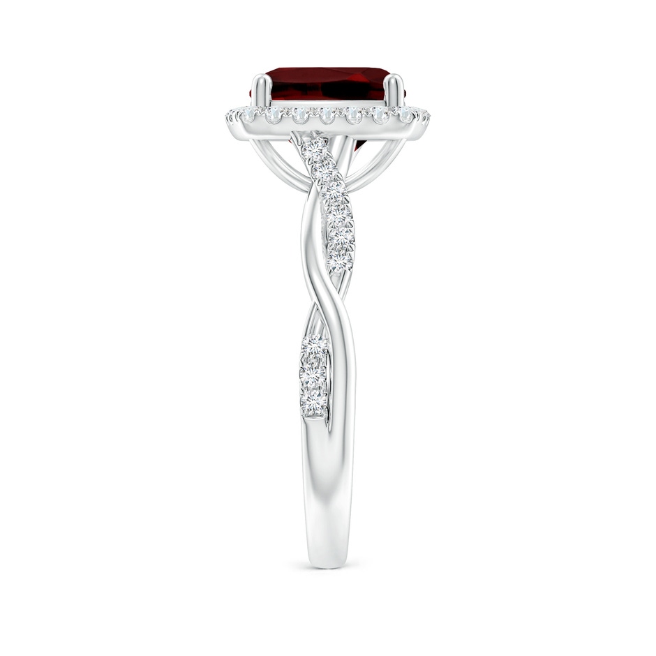 8mm AAAA Twisted Shank Cushion Garnet Halo Engagement Ring in P950 Platinum side-2