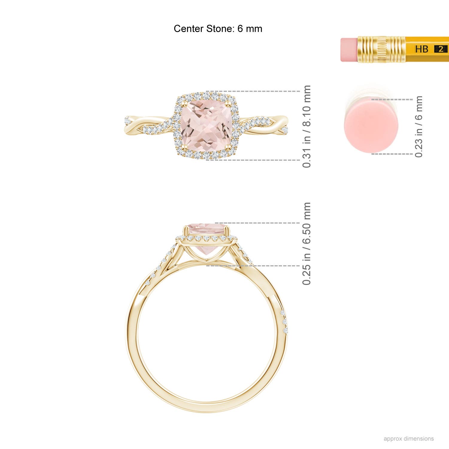 AA - Morganite / 0.91 CT / 14 KT Yellow Gold