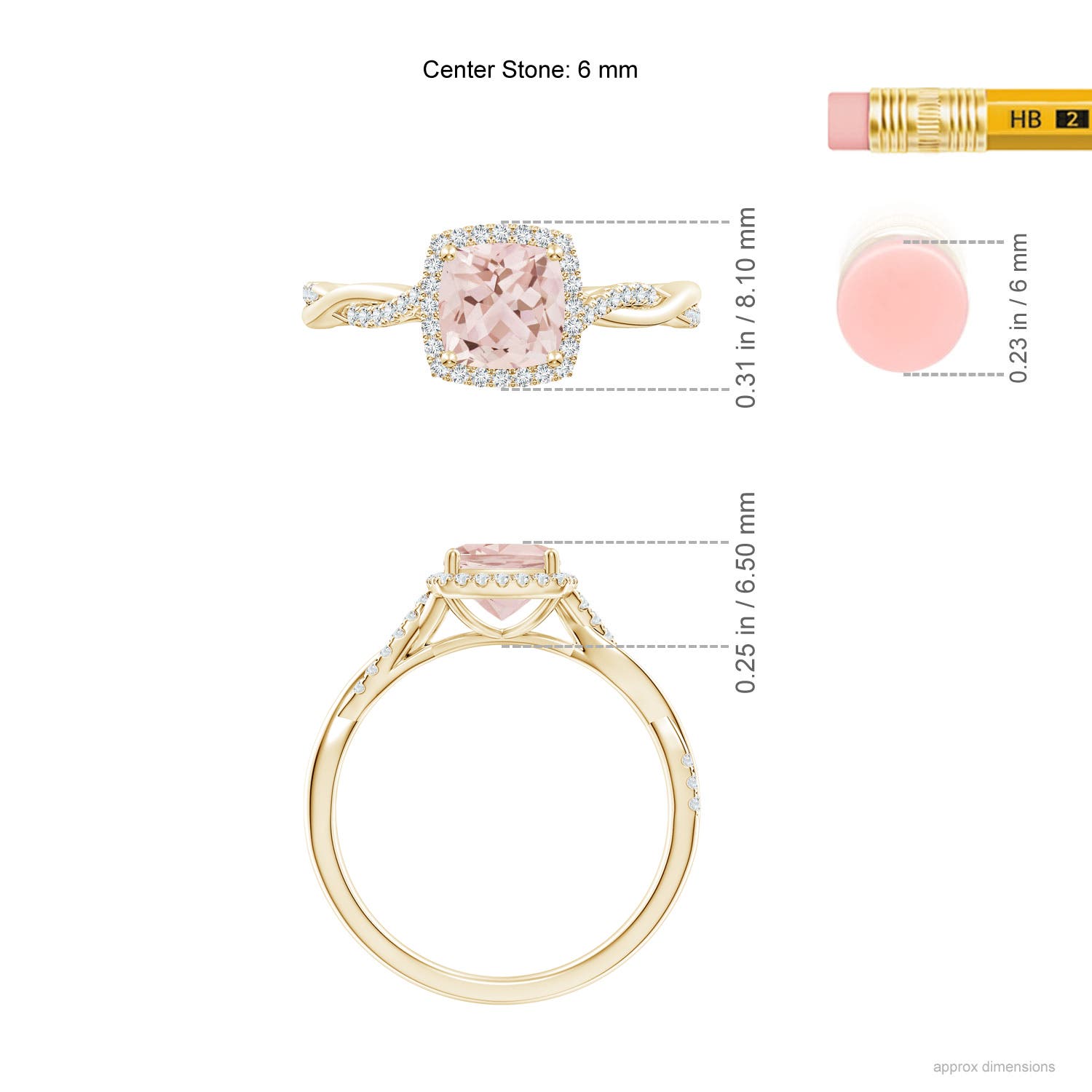 AAA - Morganite / 0.91 CT / 14 KT Yellow Gold