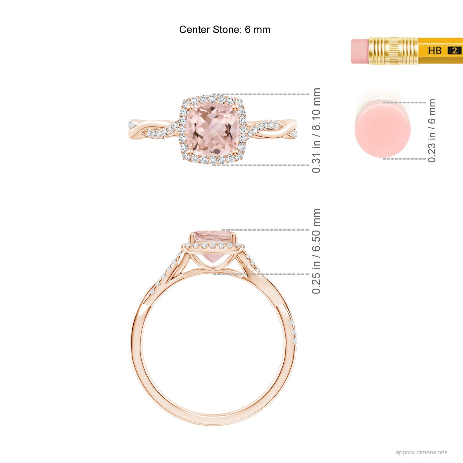 AAAA - Morganite / 0.91 CT / 14 KT Rose Gold