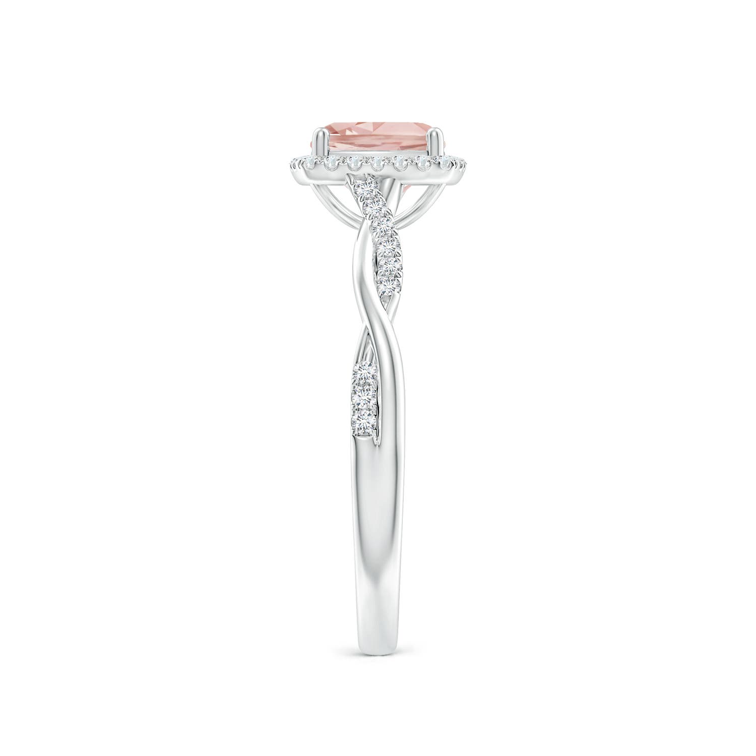 AAAA - Morganite / 0.91 CT / 14 KT White Gold