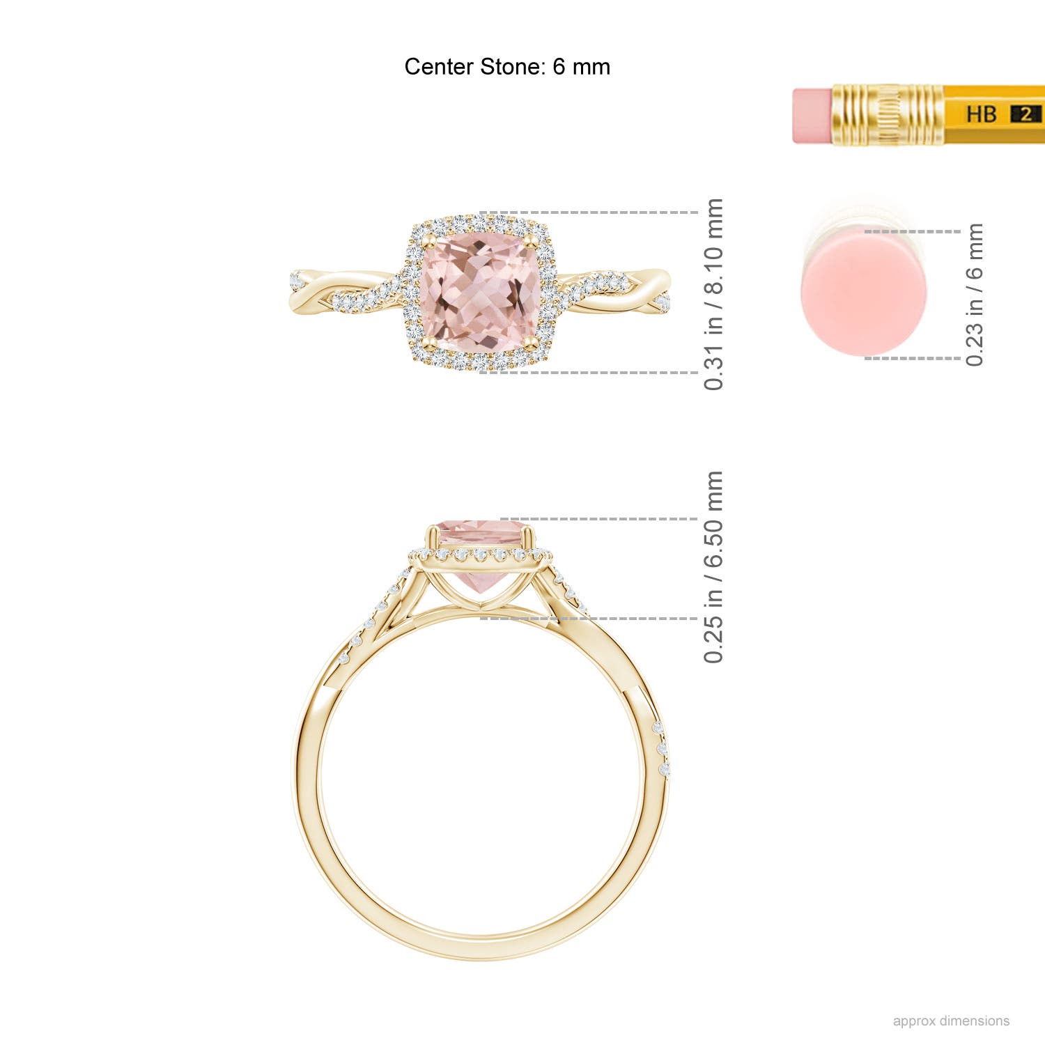 AAAA - Morganite / 0.91 CT / 14 KT Yellow Gold