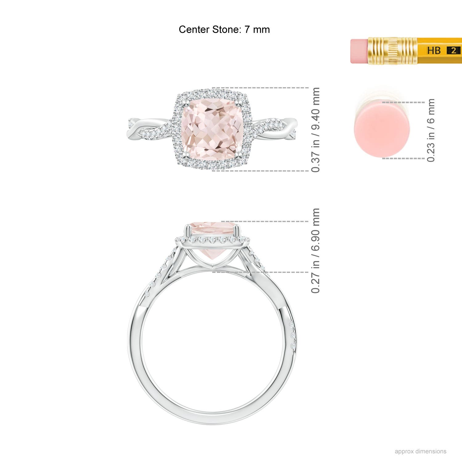 A - Morganite / 1.45 CT / 14 KT White Gold