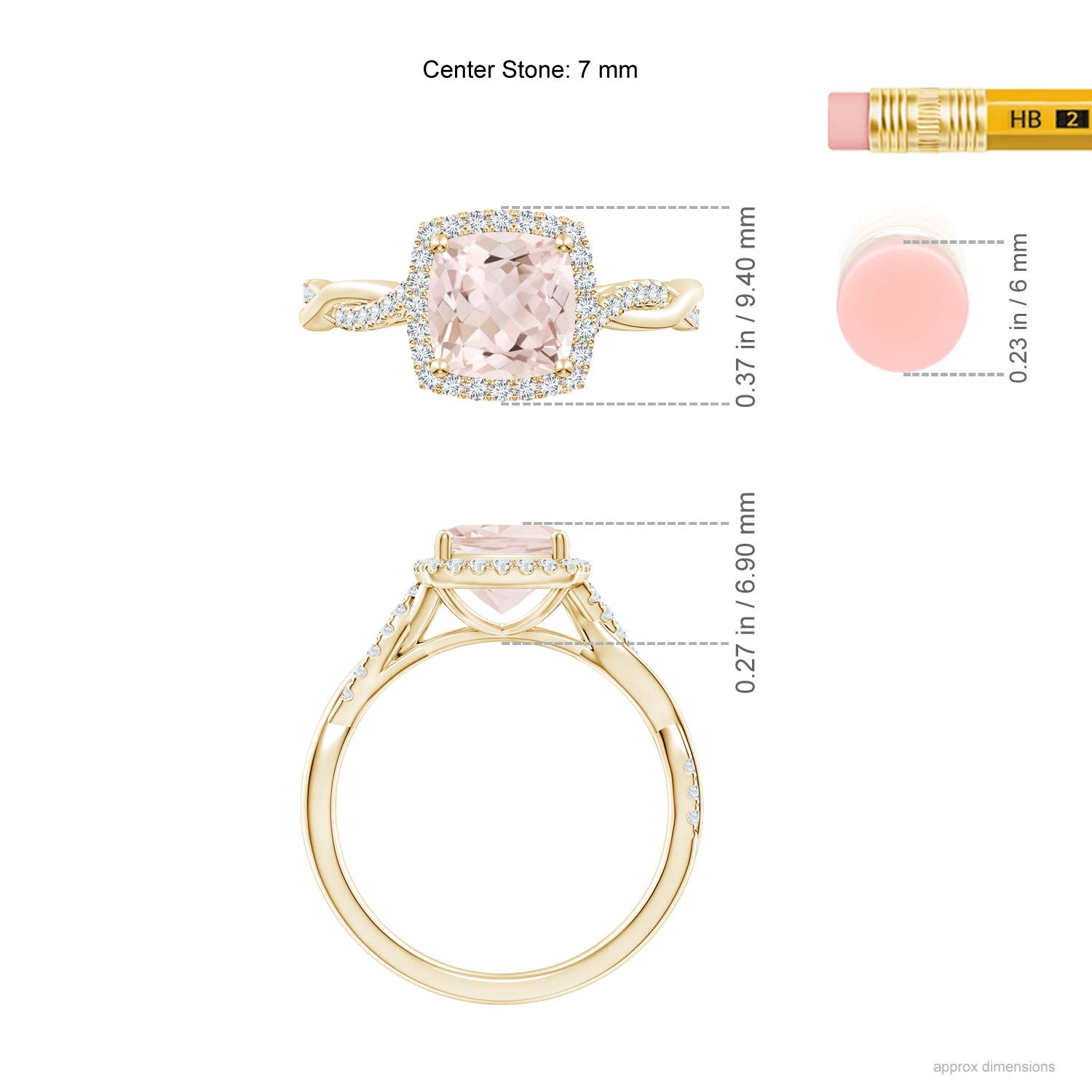 A - Morganite / 1.45 CT / 14 KT Yellow Gold