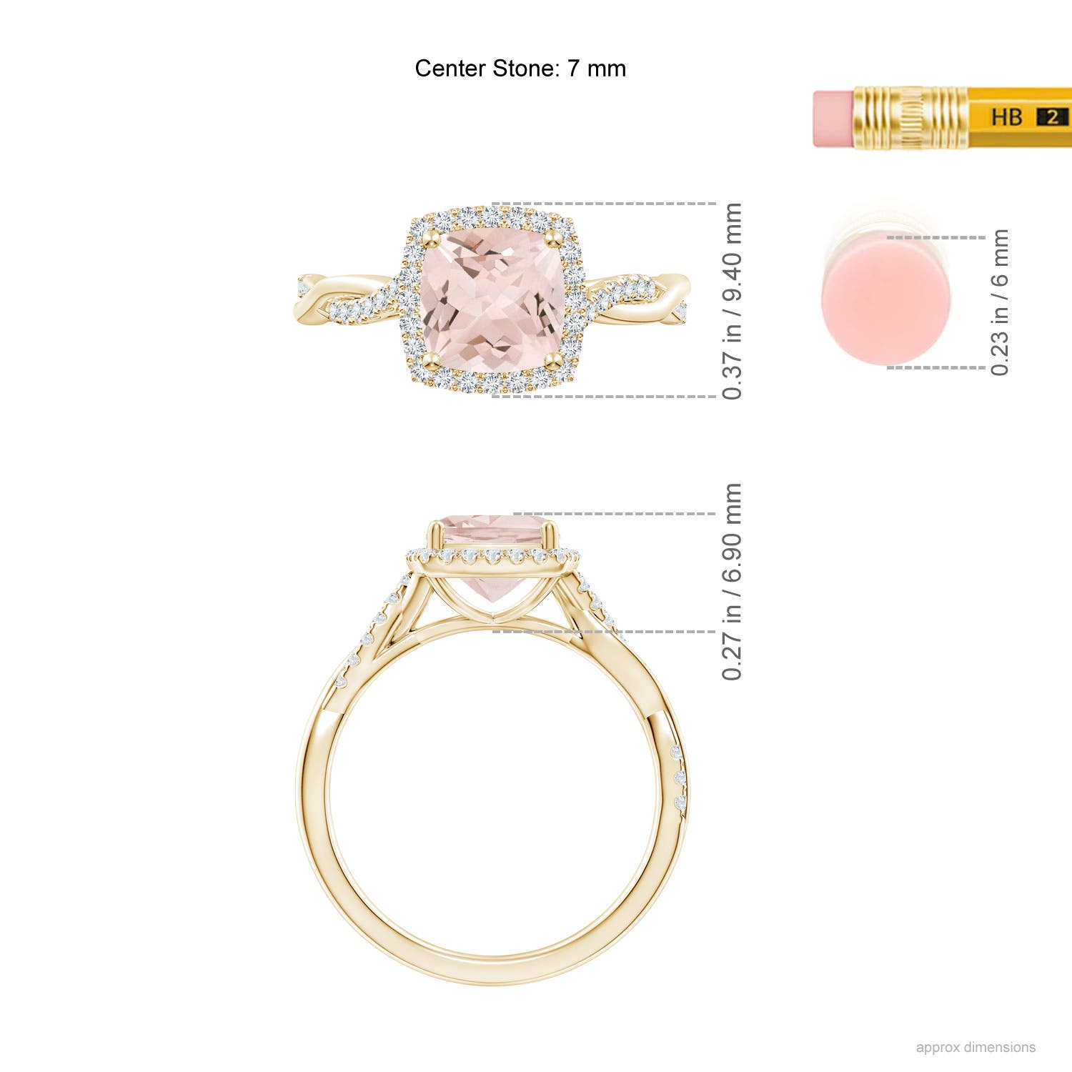 AA - Morganite / 1.45 CT / 14 KT Yellow Gold