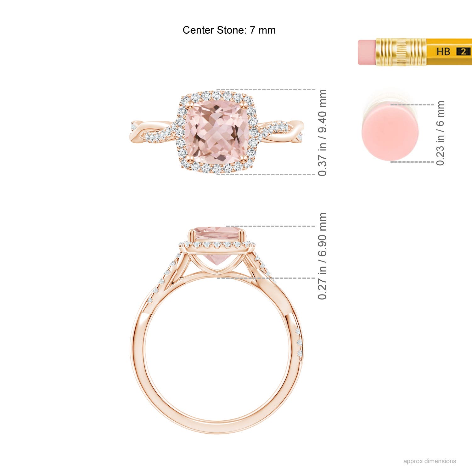 AAAA - Morganite / 1.45 CT / 14 KT Rose Gold