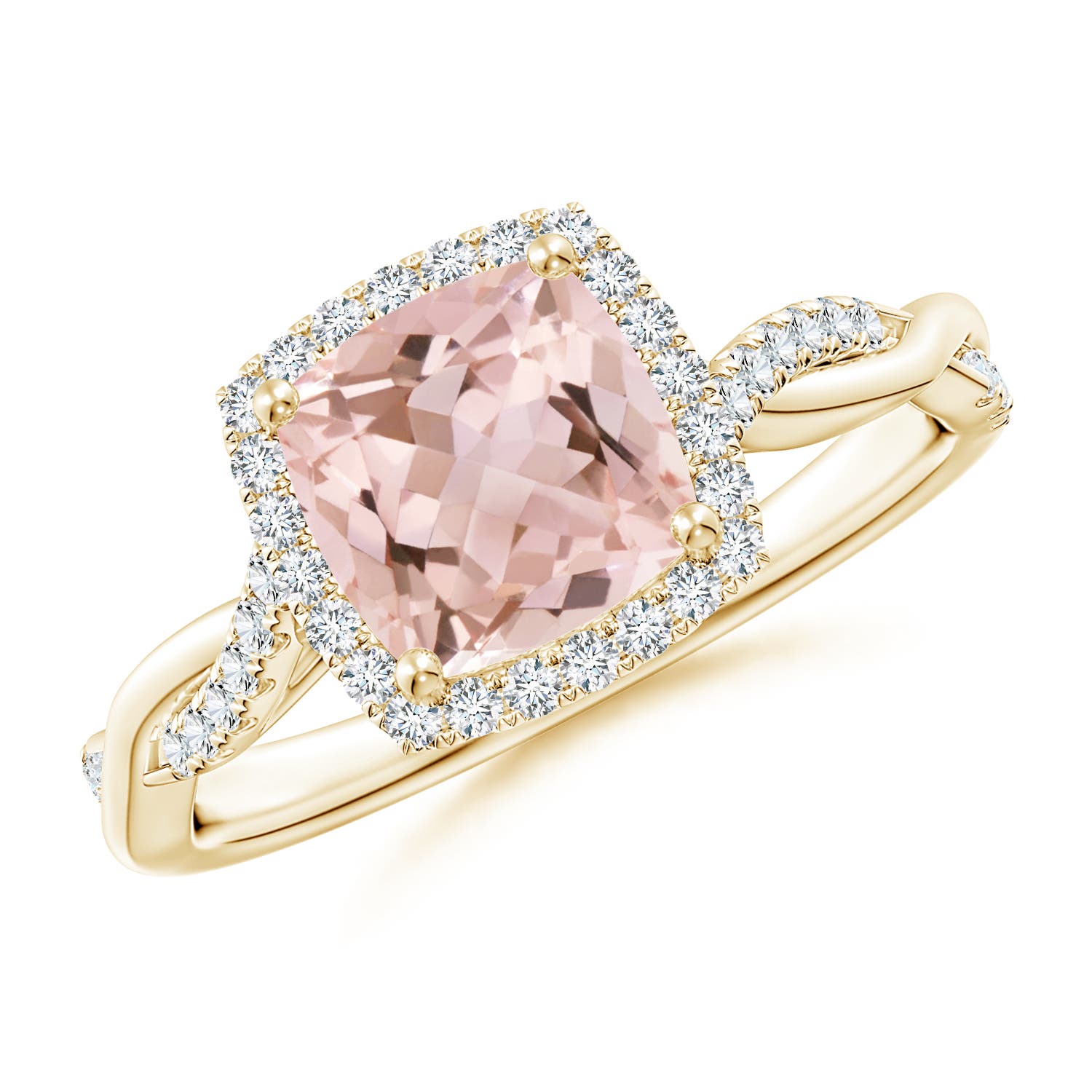 AAAA - Morganite / 1.45 CT / 14 KT Yellow Gold