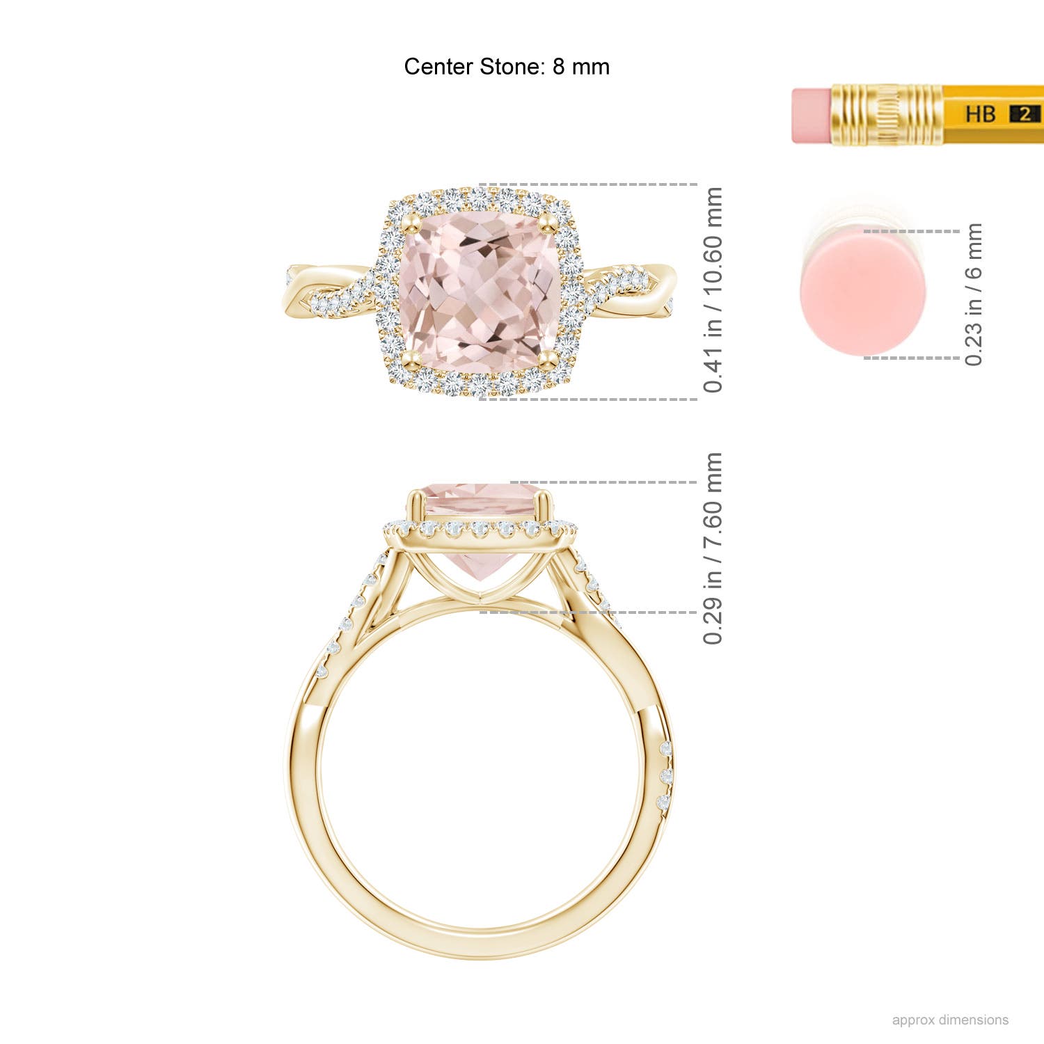 A - Morganite / 2.14 CT / 14 KT Yellow Gold