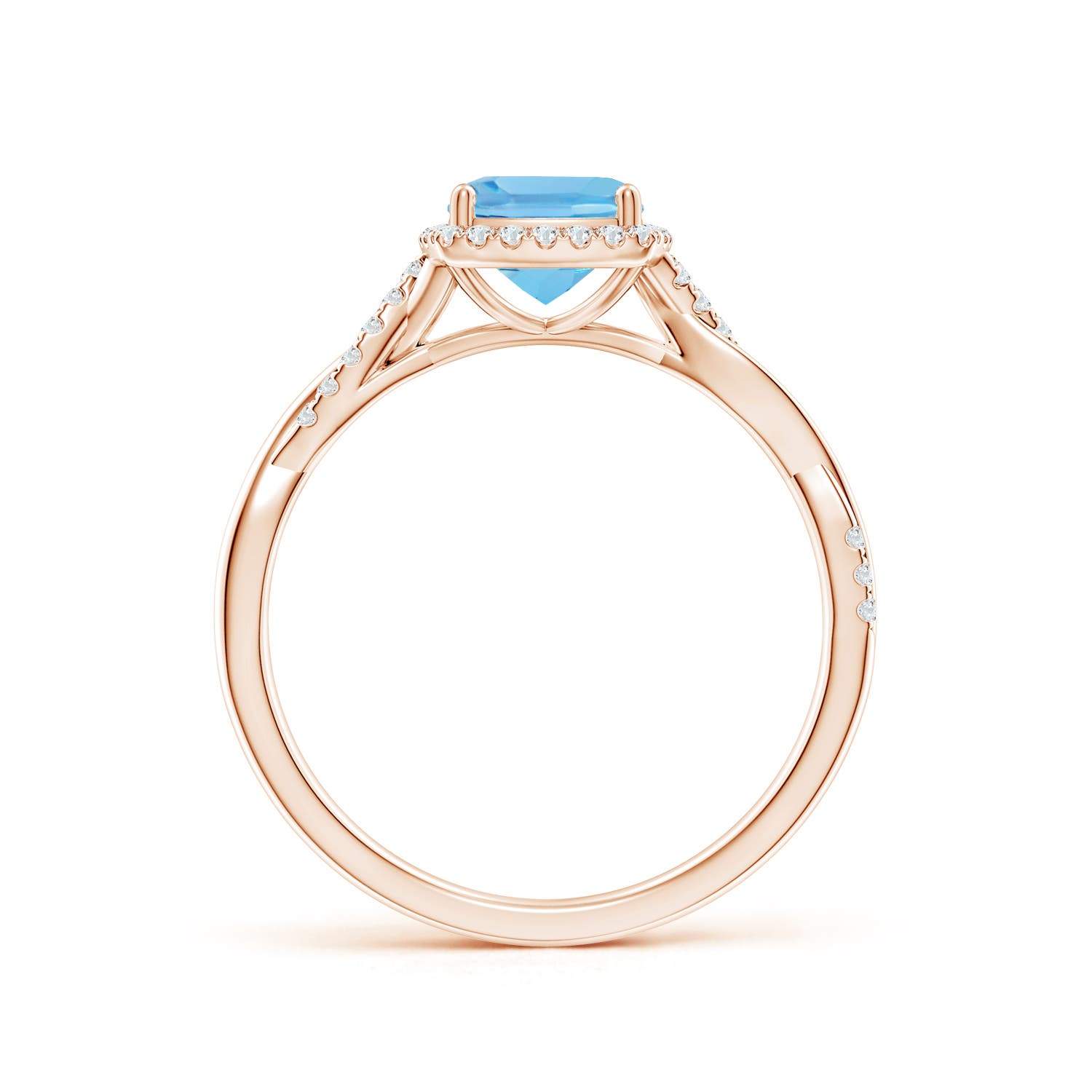 A - Swiss Blue Topaz / 1.26 CT / 14 KT Rose Gold