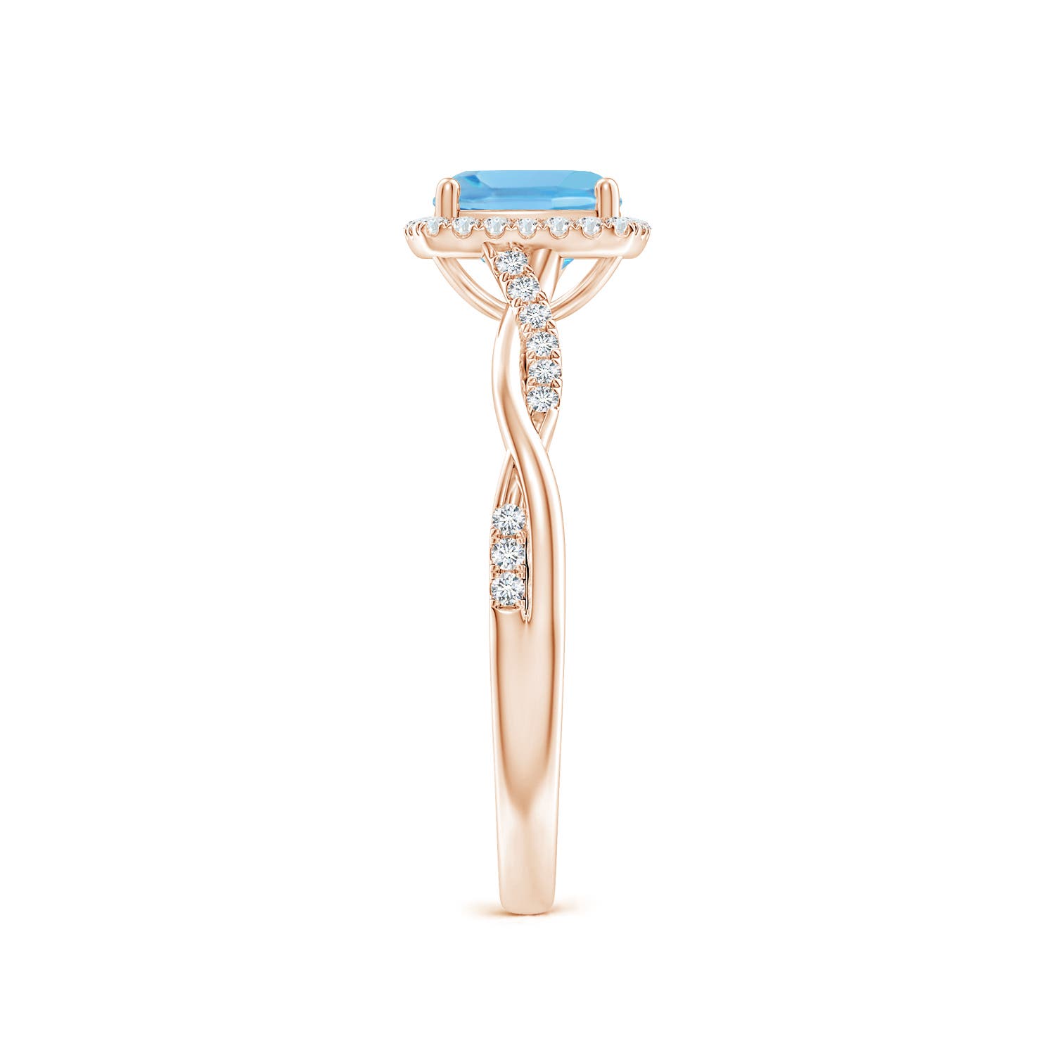 A - Swiss Blue Topaz / 1.26 CT / 14 KT Rose Gold