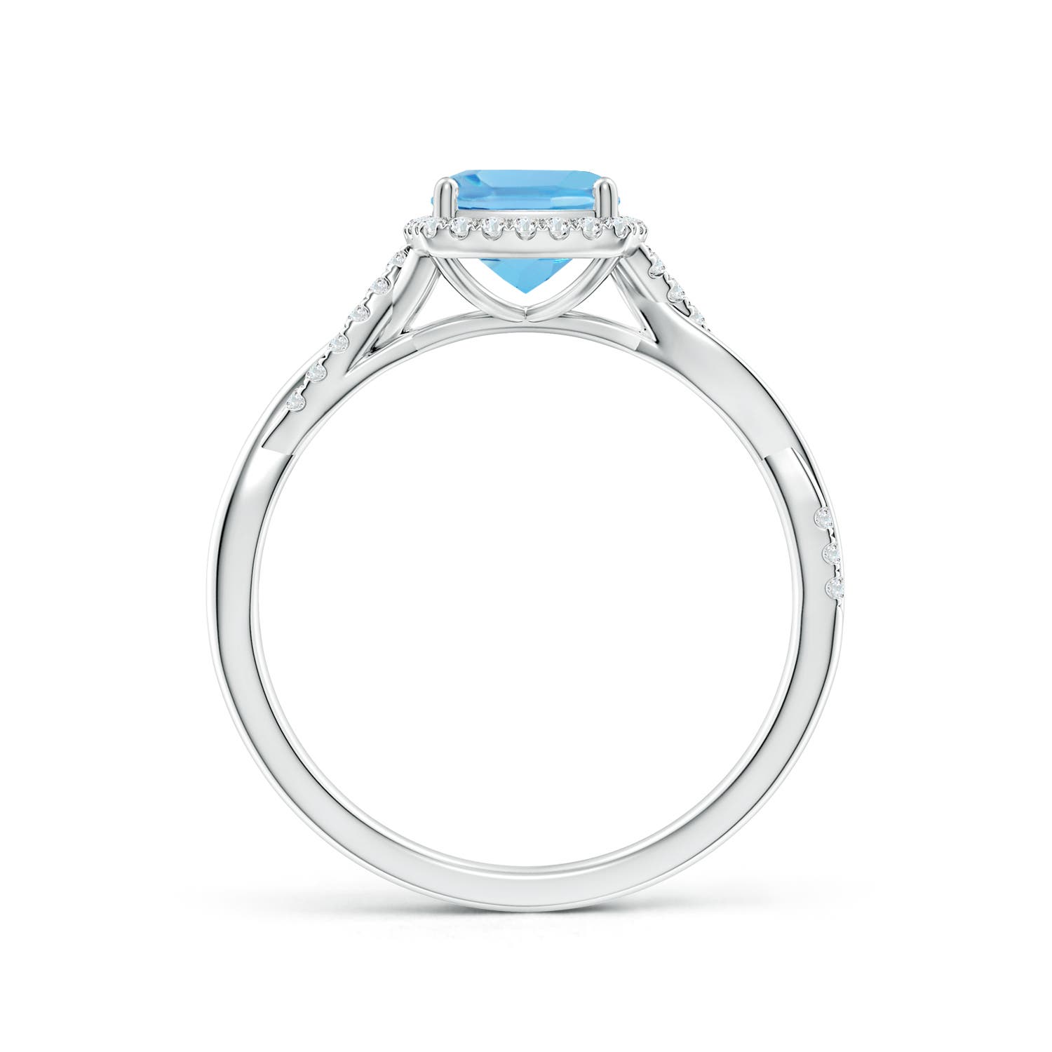 A - Swiss Blue Topaz / 1.26 CT / 14 KT White Gold