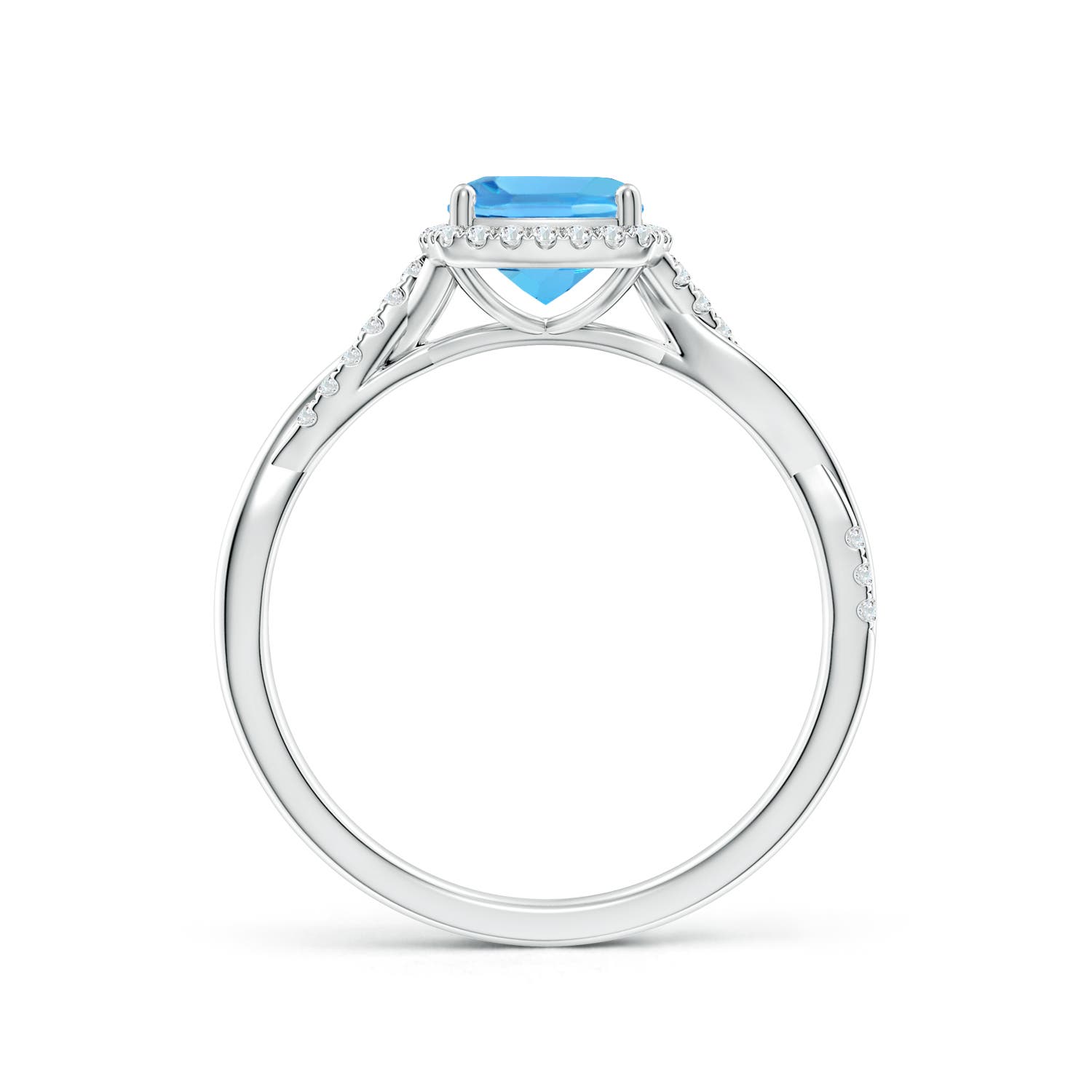 AAA - Swiss Blue Topaz / 1.26 CT / 14 KT White Gold