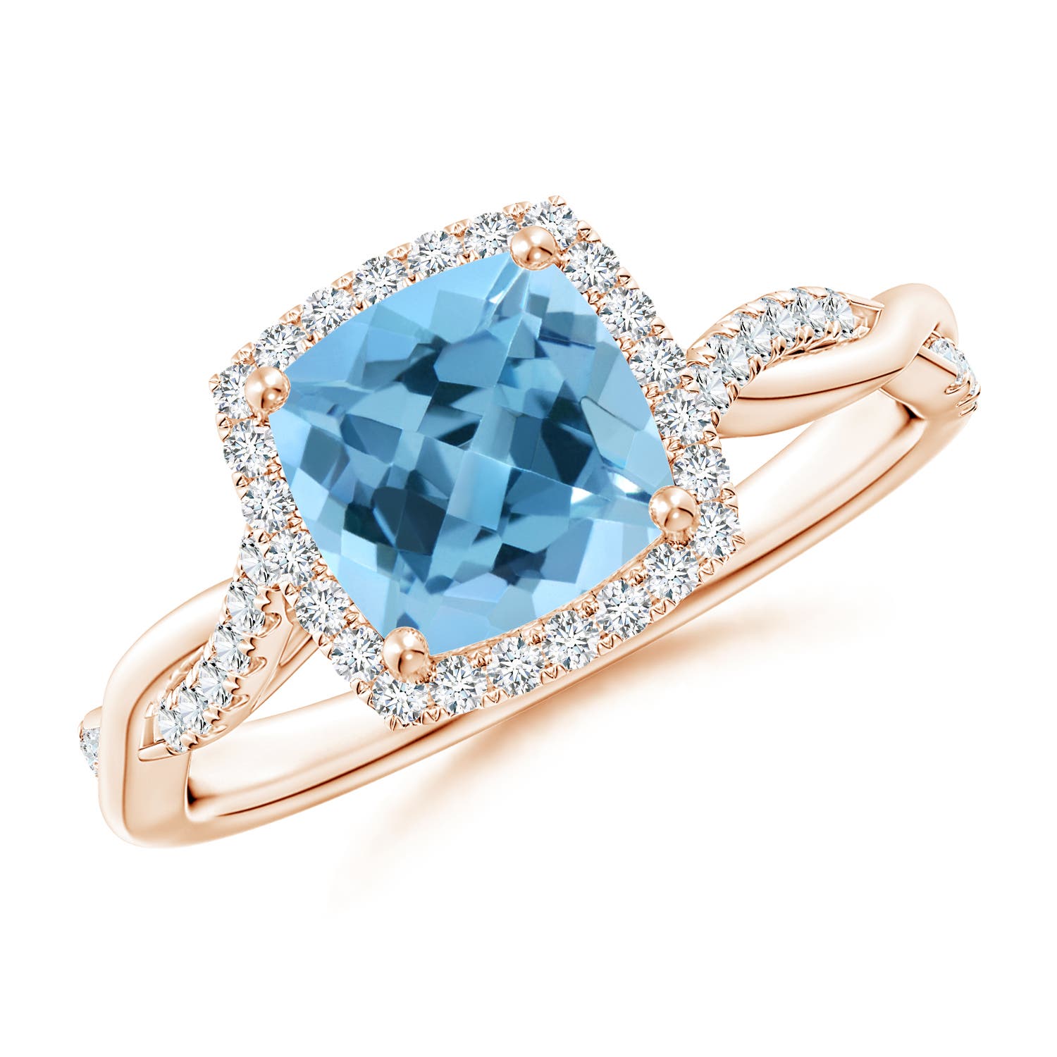 A - Swiss Blue Topaz / 2.1 CT / 14 KT Rose Gold