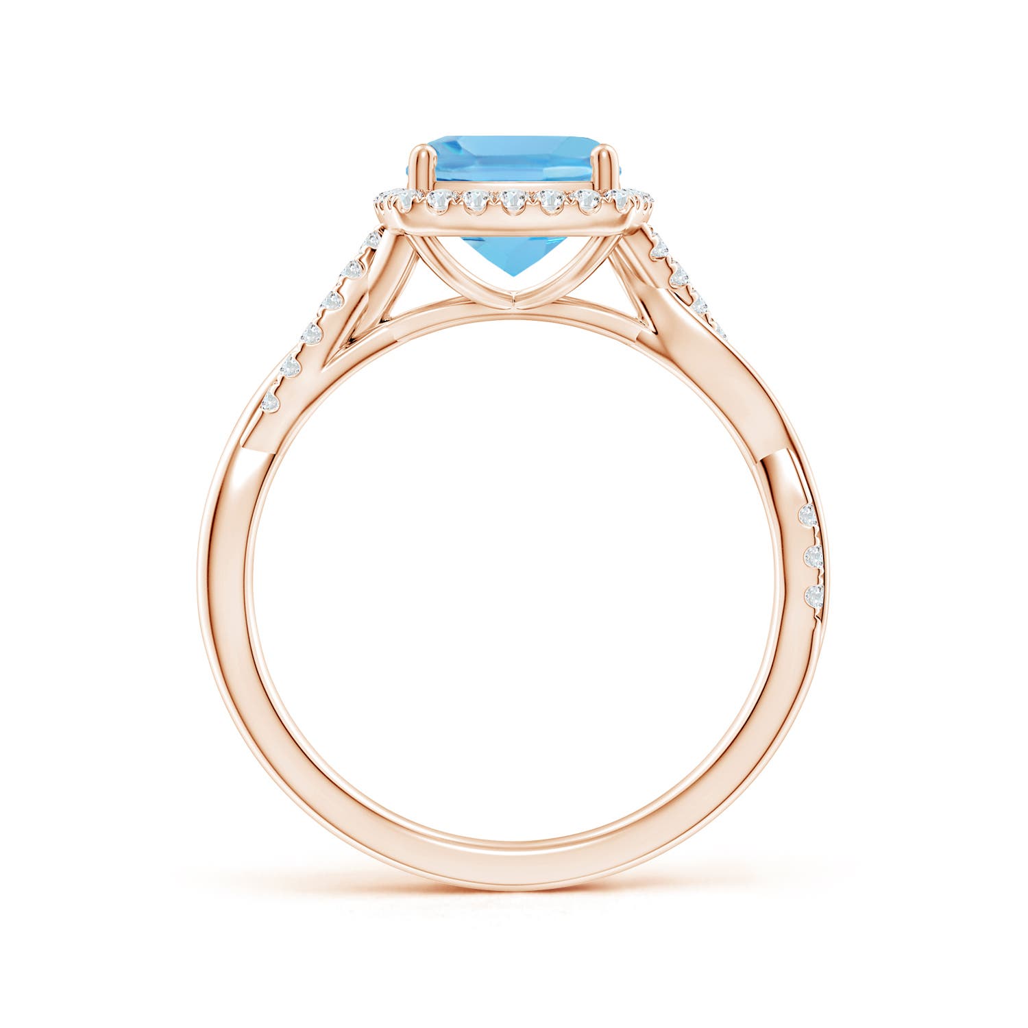 A - Swiss Blue Topaz / 2.1 CT / 14 KT Rose Gold