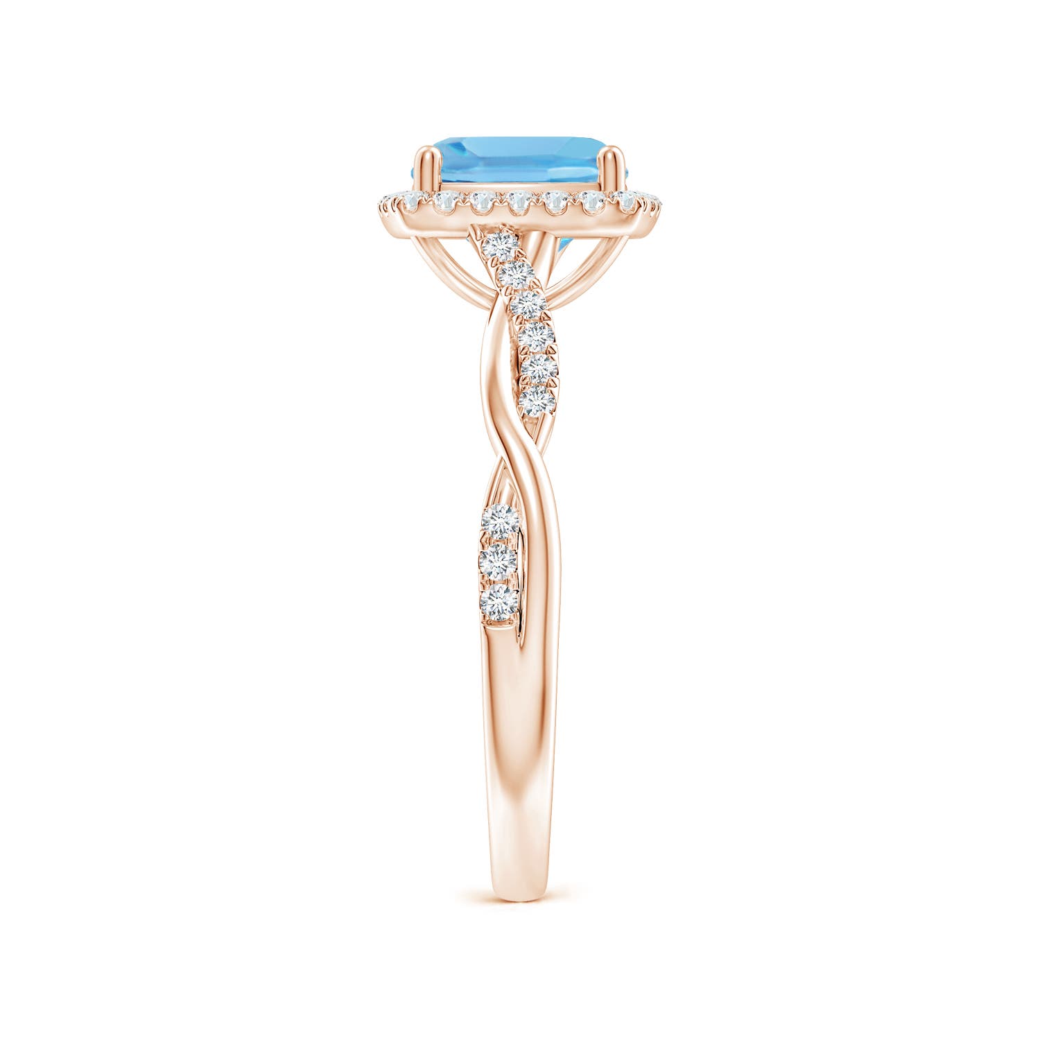 A - Swiss Blue Topaz / 2.1 CT / 14 KT Rose Gold