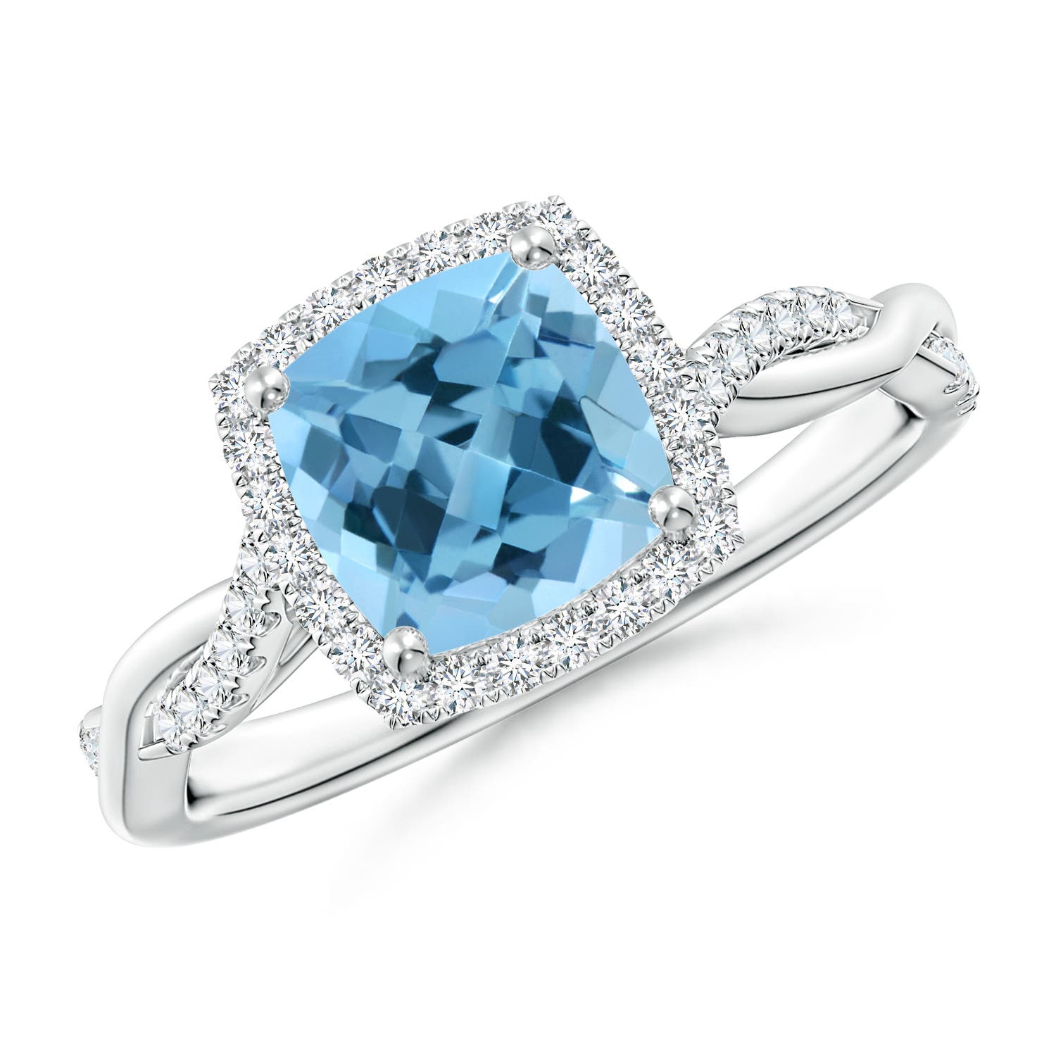 A - Swiss Blue Topaz / 2.1 CT / 14 KT White Gold