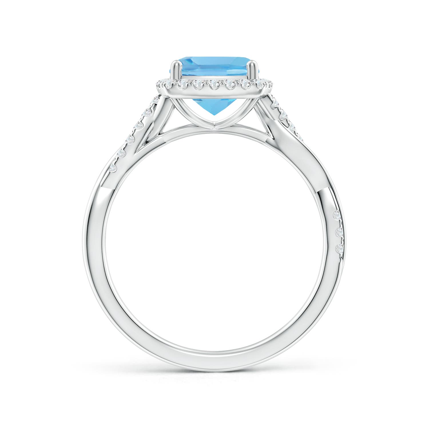 A - Swiss Blue Topaz / 2.1 CT / 14 KT White Gold