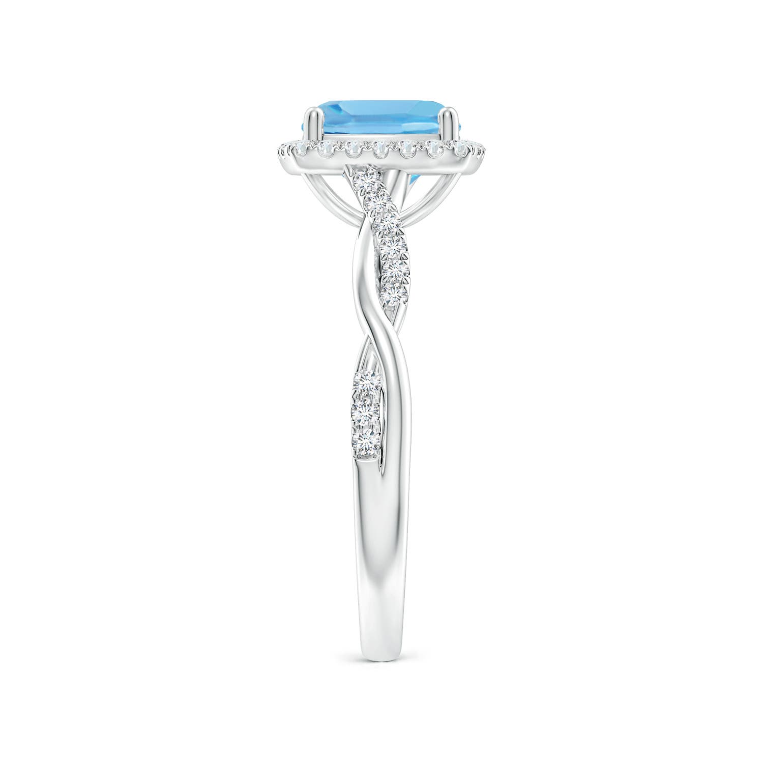 A - Swiss Blue Topaz / 2.1 CT / 14 KT White Gold