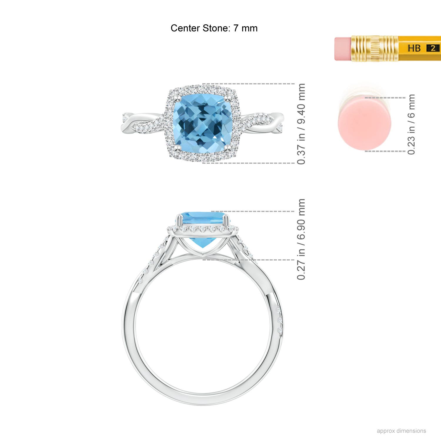 A - Swiss Blue Topaz / 2.1 CT / 14 KT White Gold