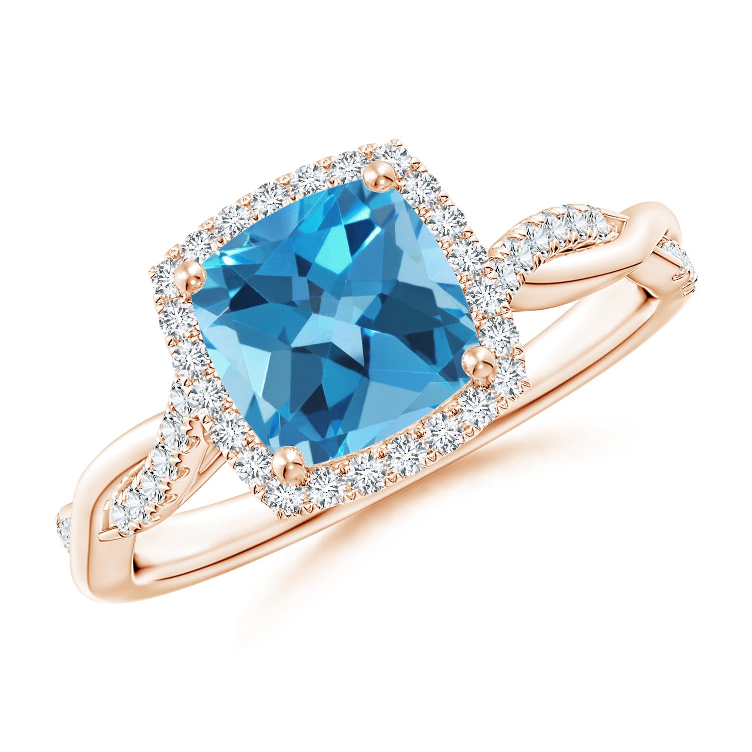 AA - Swiss Blue Topaz / 2.1 CT / 14 KT Rose Gold