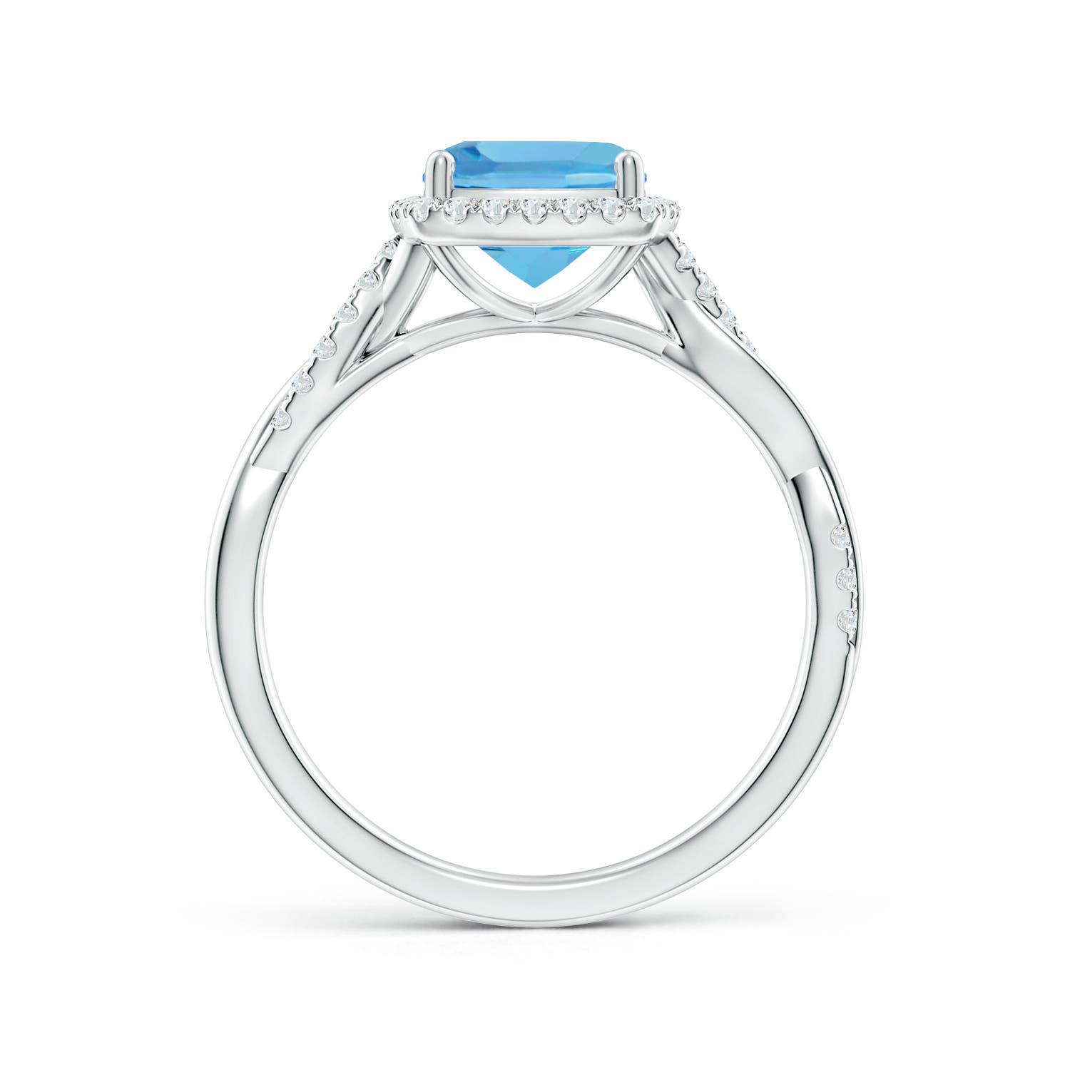 AA - Swiss Blue Topaz / 2.1 CT / 14 KT White Gold