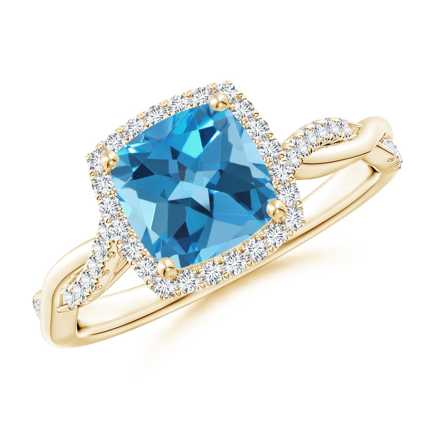 AA - Swiss Blue Topaz / 2.1 CT / 14 KT Yellow Gold