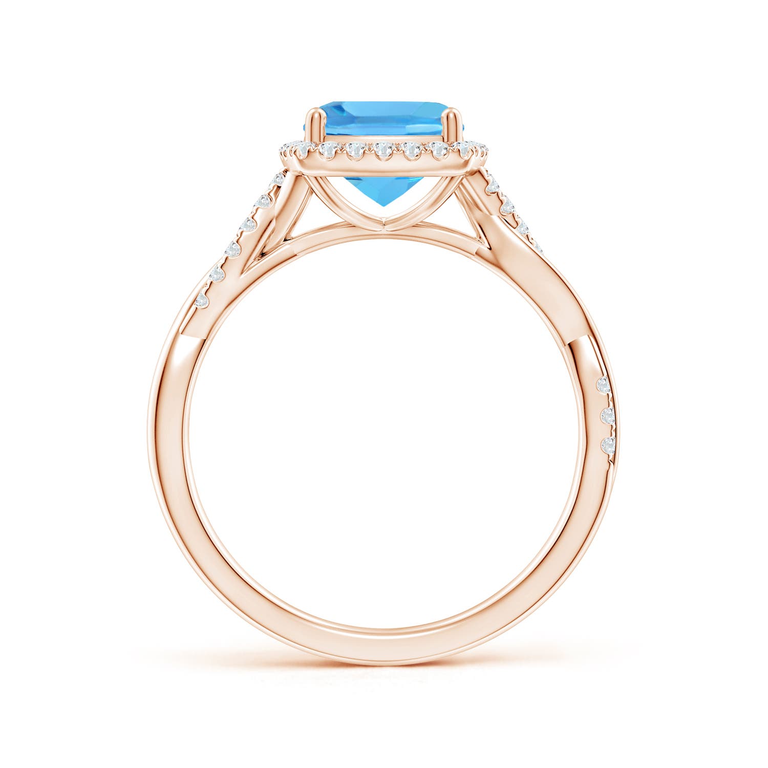 AAA - Swiss Blue Topaz / 2.1 CT / 14 KT Rose Gold