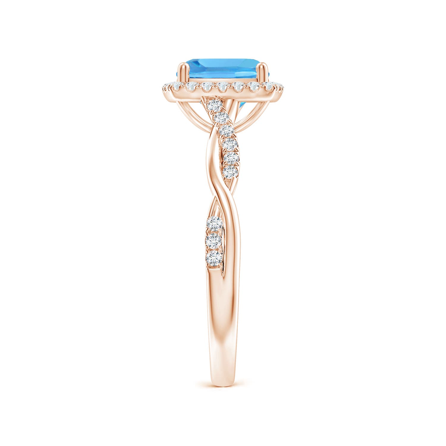 AAA - Swiss Blue Topaz / 2.1 CT / 14 KT Rose Gold