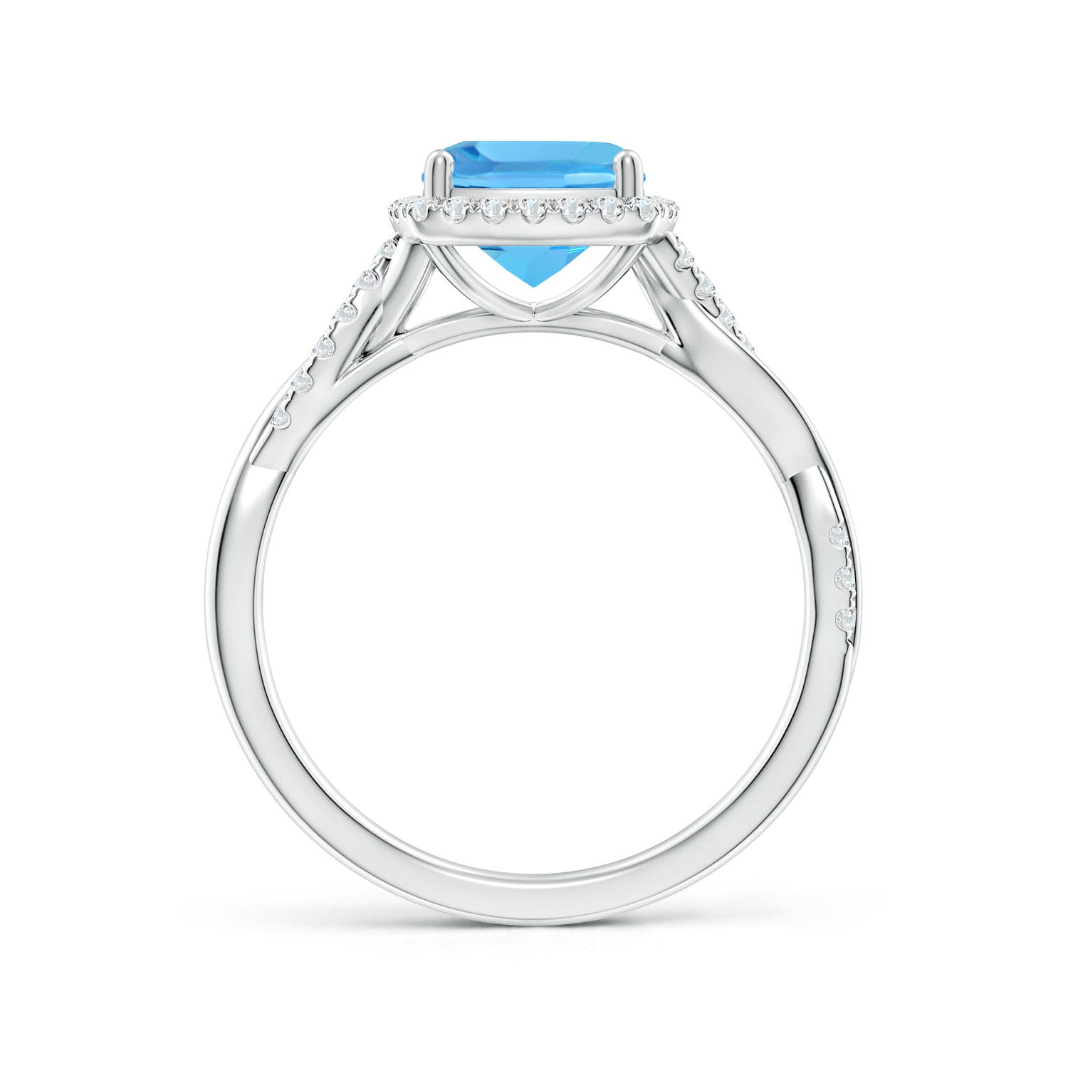 AAA - Swiss Blue Topaz / 2.1 CT / 14 KT White Gold