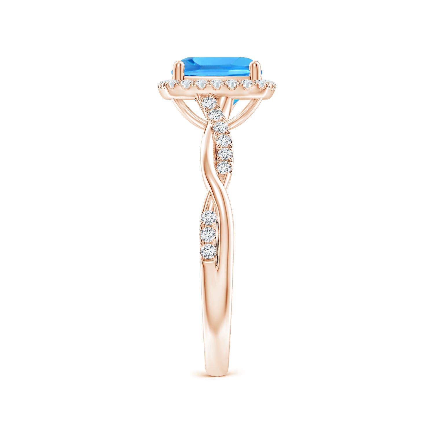 AAAA - Swiss Blue Topaz / 2.1 CT / 14 KT Rose Gold