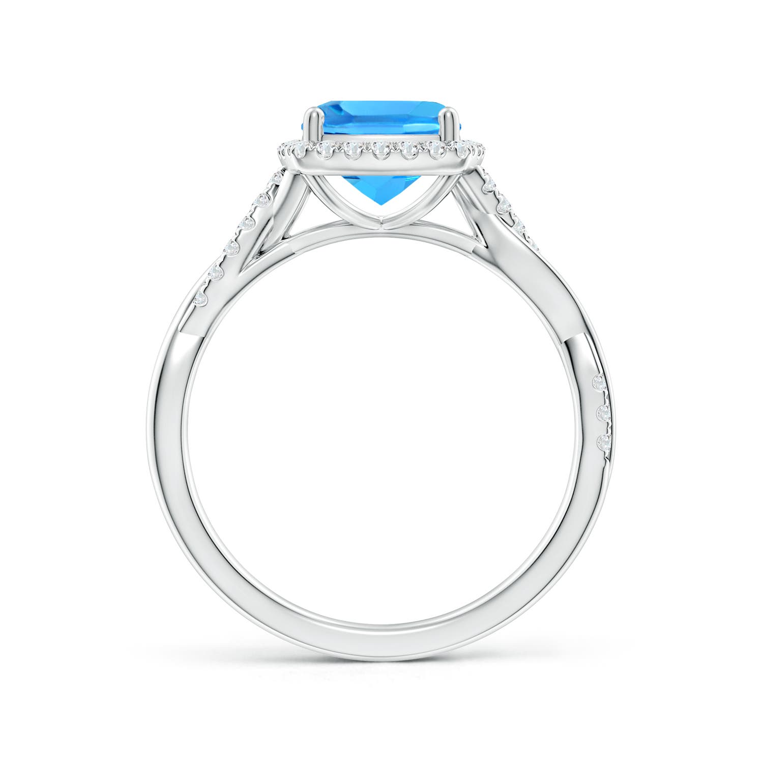 AAAA - Swiss Blue Topaz / 2.1 CT / 14 KT White Gold