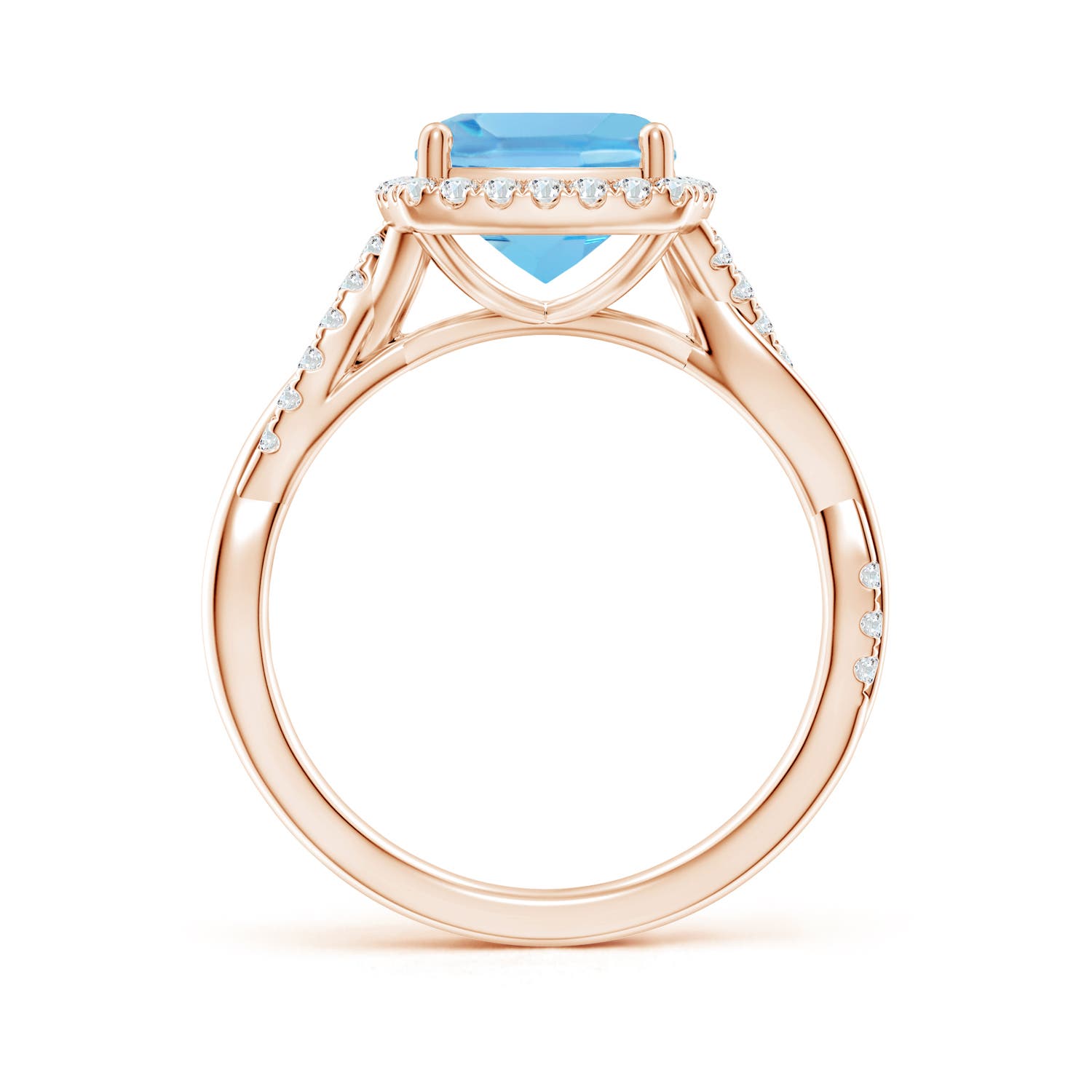 A - Swiss Blue Topaz / 2.84 CT / 14 KT Rose Gold