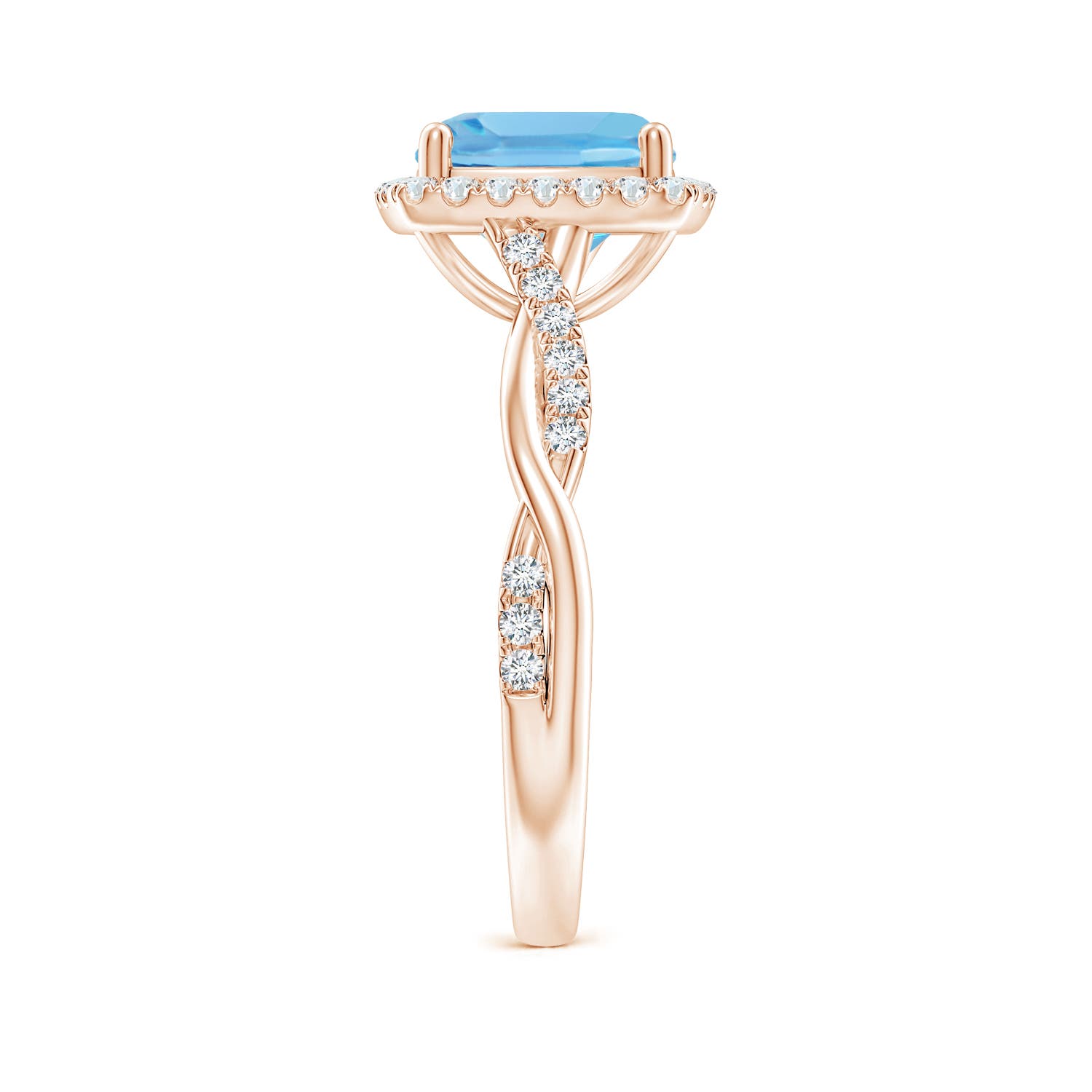 A - Swiss Blue Topaz / 2.84 CT / 14 KT Rose Gold