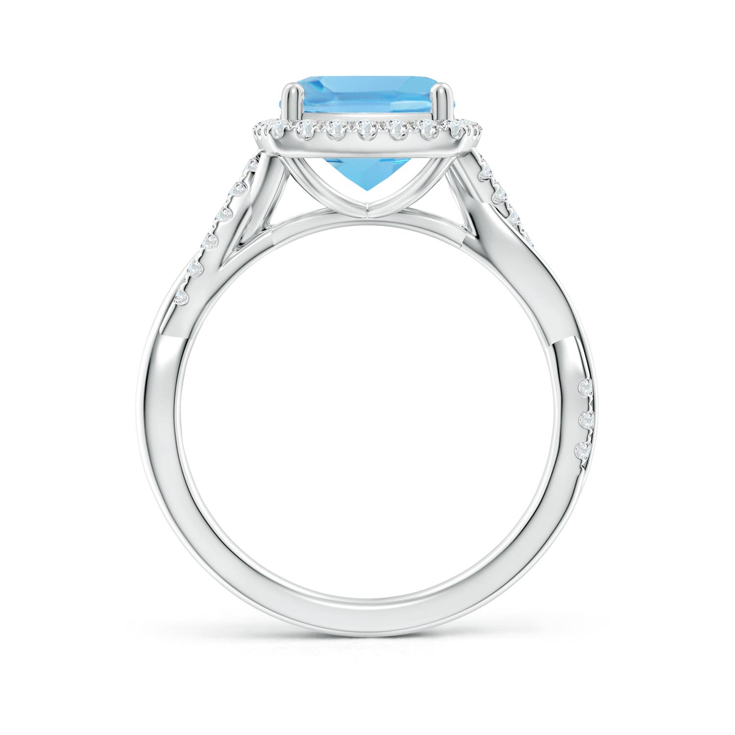 A - Swiss Blue Topaz / 2.84 CT / 14 KT White Gold