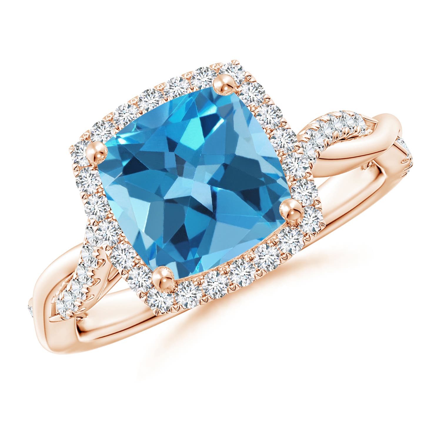 AA - Swiss Blue Topaz / 2.84 CT / 14 KT Rose Gold